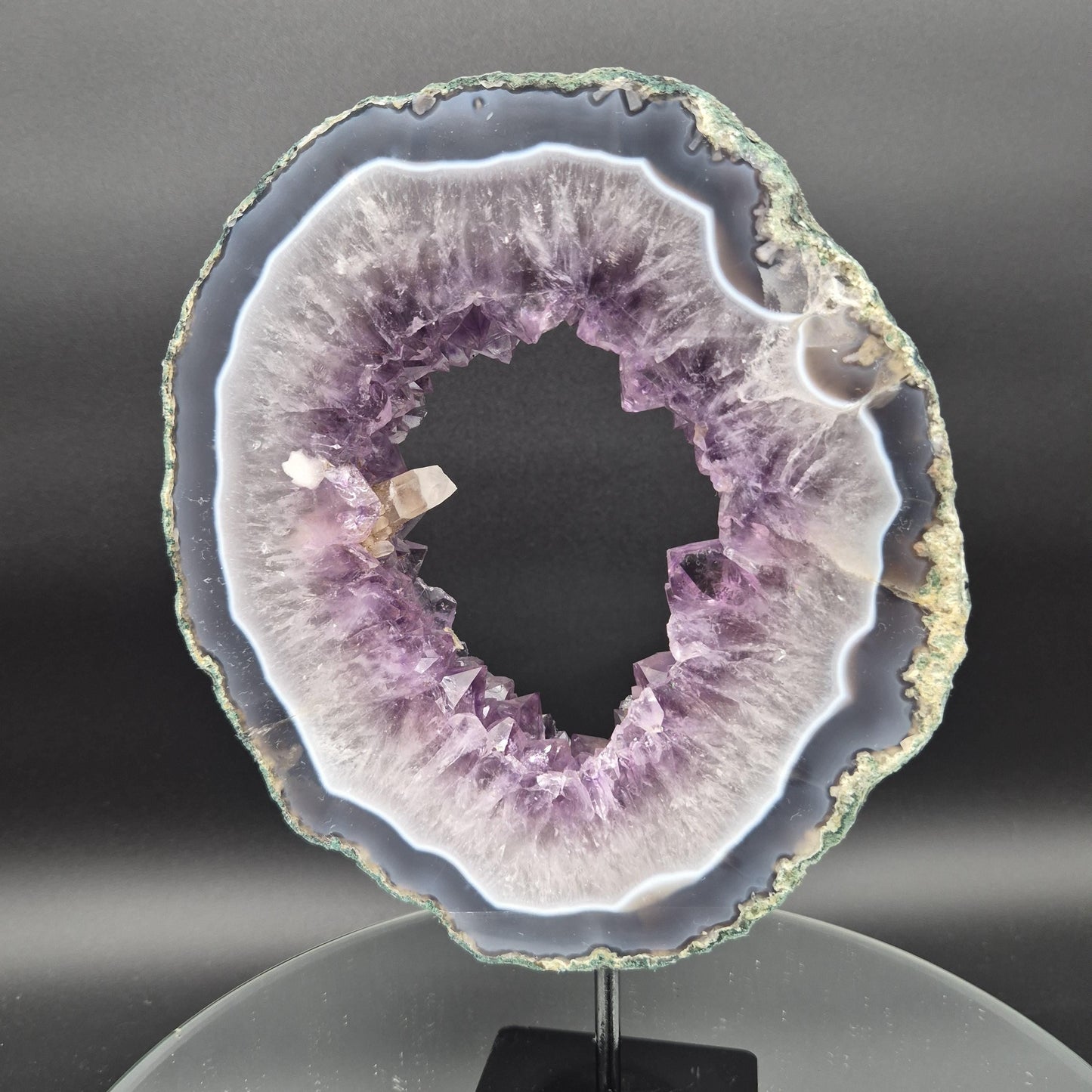 Super Rare Amethyst Portal with UV Calcite Sugar Hematite Blue Agate Brazil 5.13 lbs 10.5x7.5x1.5 Collector Crystal Crystal Hoarder