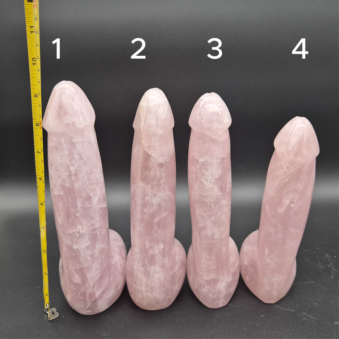 Hand Carved Rose Quartz Penis Sculpture Collection “Meet the P’s” | Pink Crystal Statement Decor | Unique Gift Idea Crystal Hoarder