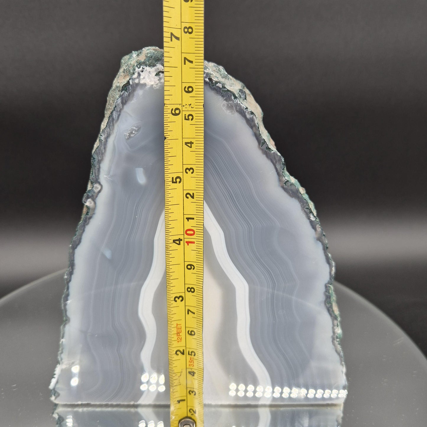 AAA+ Blue Banded Agate Cathedral Brazil 4.83 lbs 7x6x3 Natural Druzy Crystal Geode Decor Crystal Hoarder