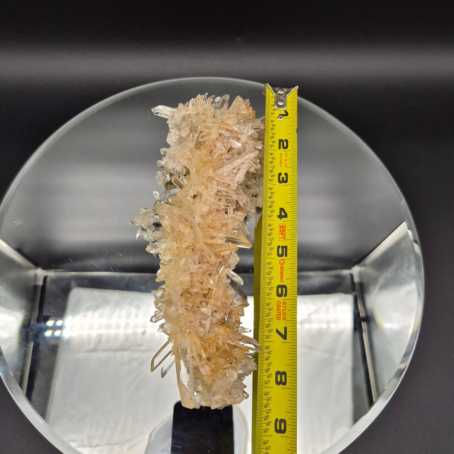 Super Rare Museum Quality Pink Lemurian Tri-Color Quartz Cluster - Golden Healer & Fuchsite - Colombia - Water Clear Points - 1.31 lbs 8in Crystal Hoarder