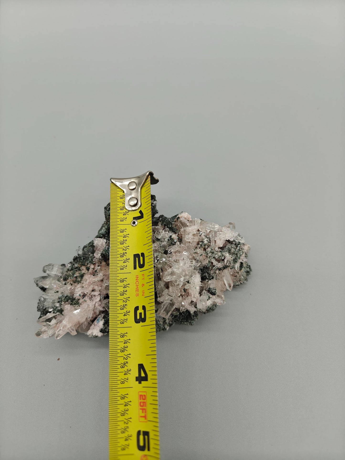 AAA+ Light Pink Lemurian Quartz Cluster on Chlorite | Water Clear Points | Rare Collector Specimen Crystal Hoarder