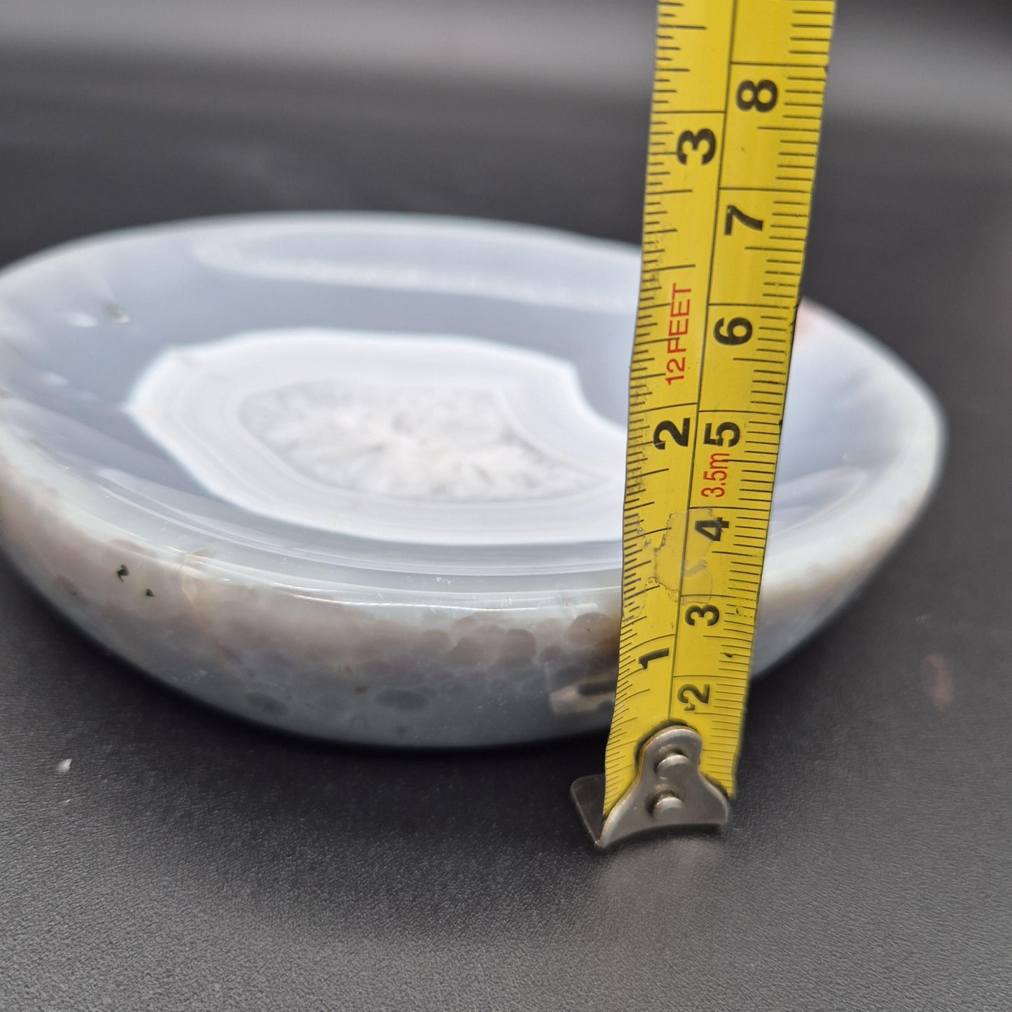 AAA+ Blue Banded Agate Quartz Bowl Brazil 6x5x1.5 1.72 lbs Crystal Hoarder