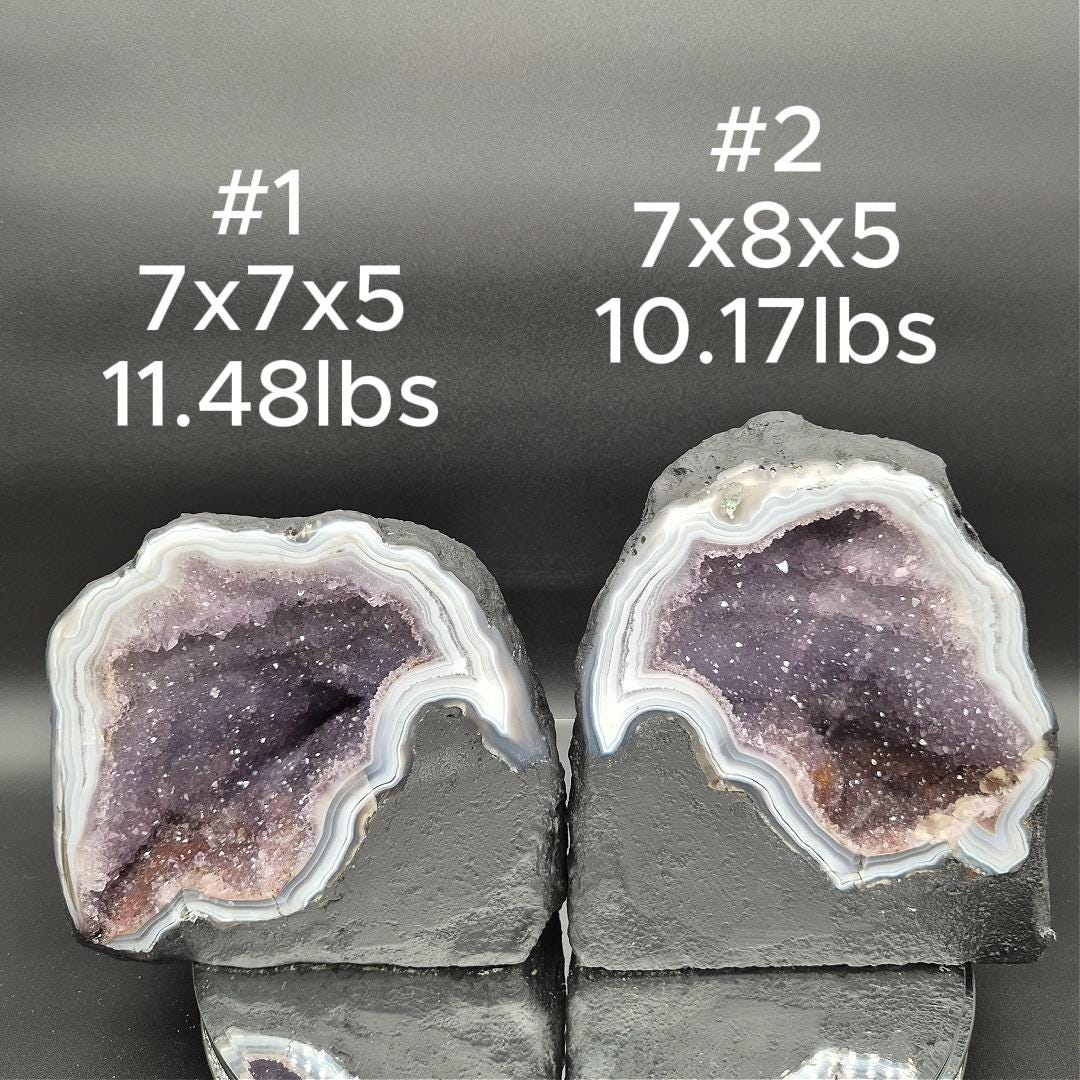AAA+ Deep Galaxy Amethyst Geode Blue Banded Agate Brazil Choose