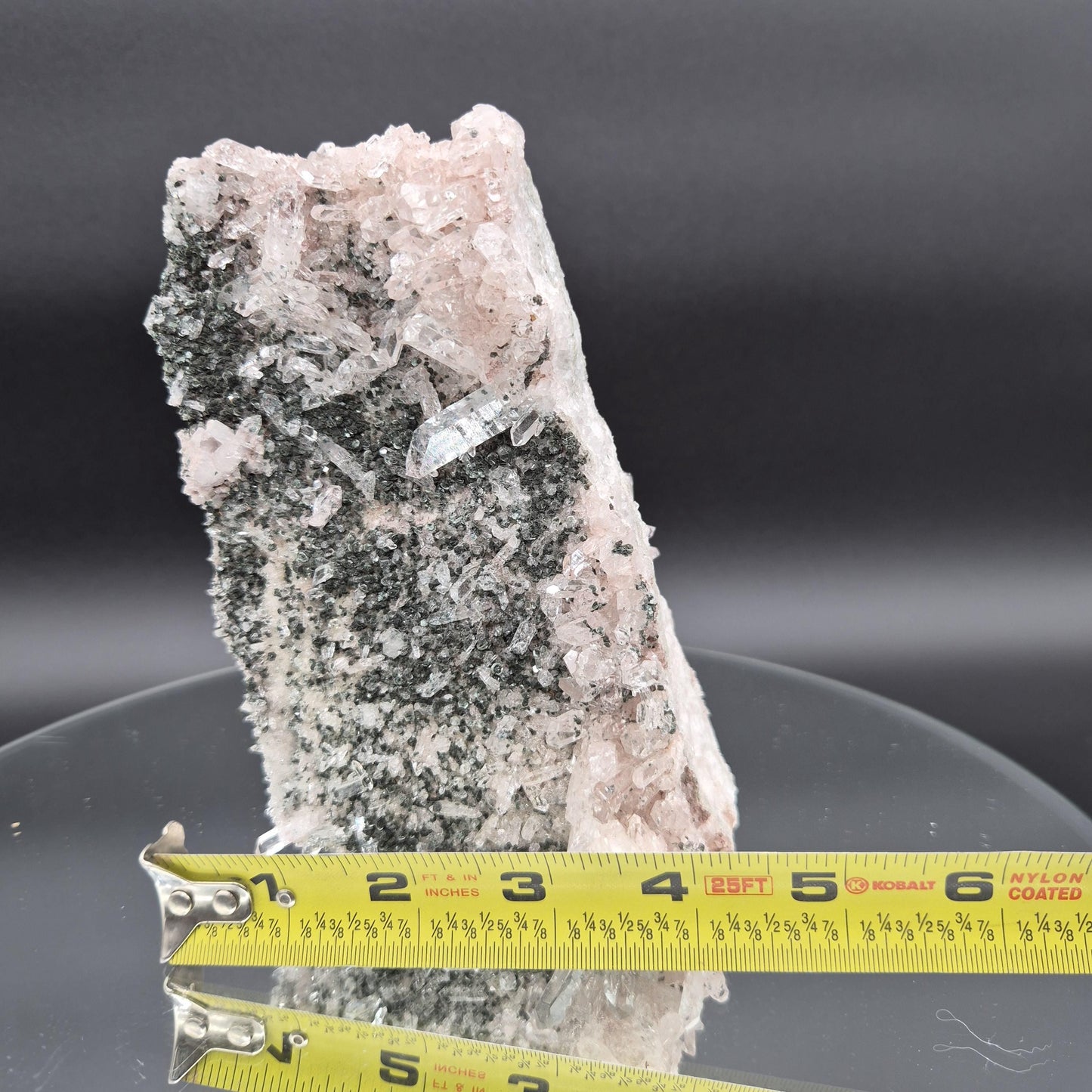 AAA+ Large Double-Sided Water Clear Pink Lemurian Points with Chlorite - Colombia, 2.73 lbs, 6 x 4in Crystal Hoarder