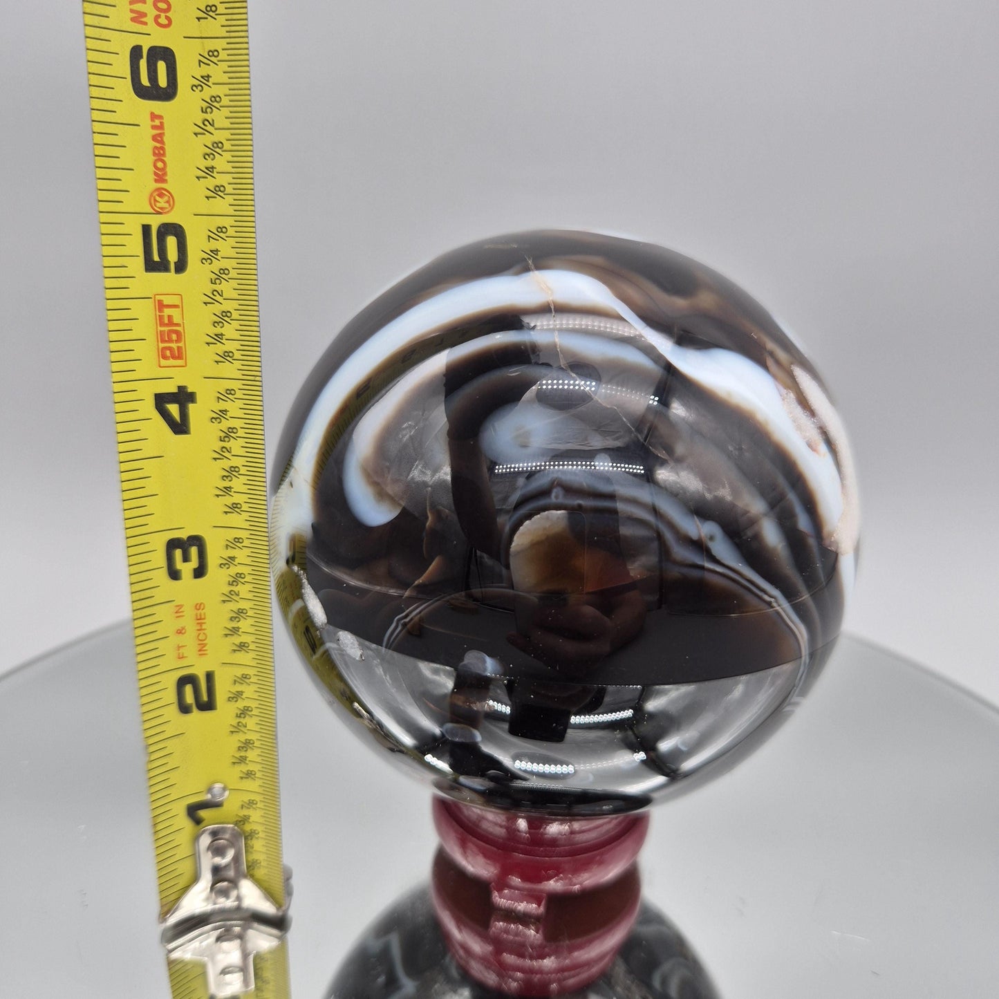Super High Quality Black Agate Sphere – Polished Collector Crystal Sphere Crystal Hoarder