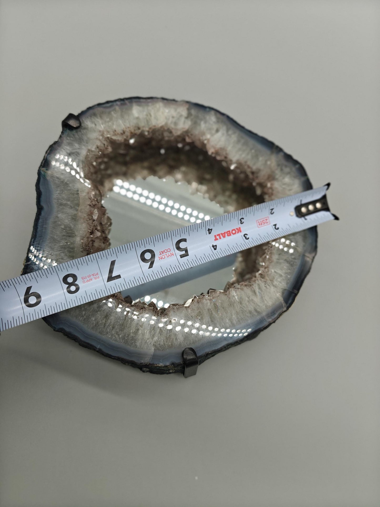 Amethyst Hematite Rutile Blue Agate Mirror Wall Art | Collector Crystal Specimen Crystal Hoarder