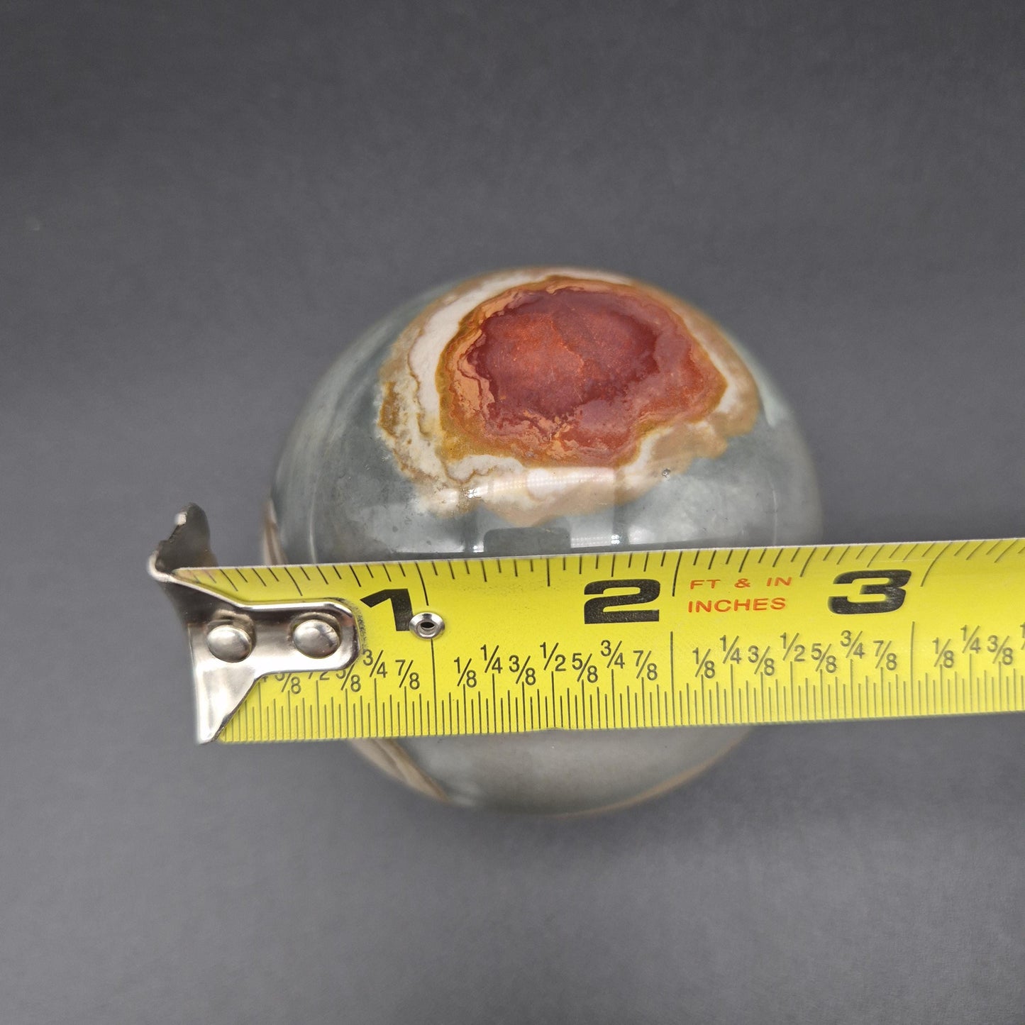 3in (75mm) - 1.4 lbs AAA+ Polychrome Jasper Sphere with 3 Eyes - Madagascar Crystal Sphere - Collector Display Specimen Crystal Hoarder