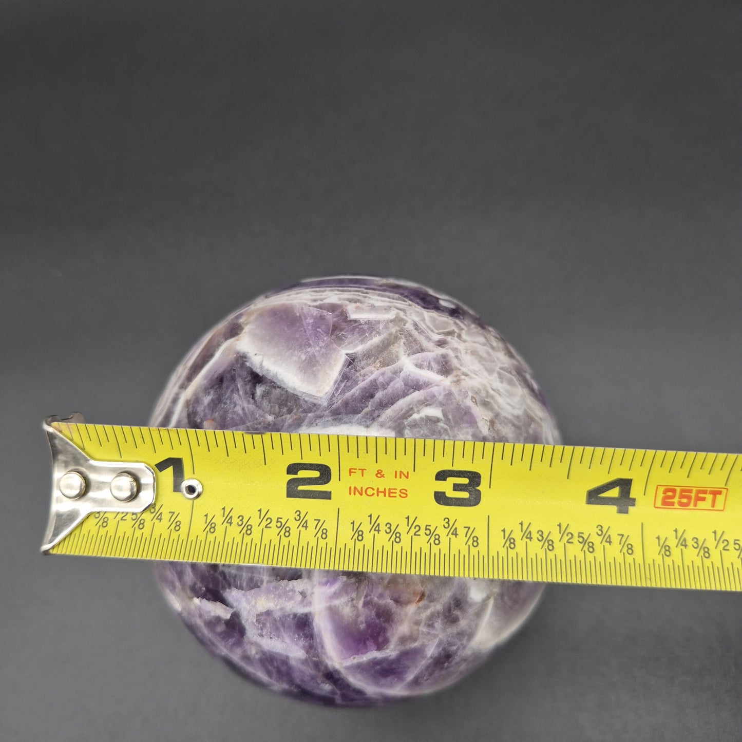 3.5" (90mm) - 2.95 lbs Dream Chevron Amethyst Crystal Sphere - Banded Amethyst Collector Display