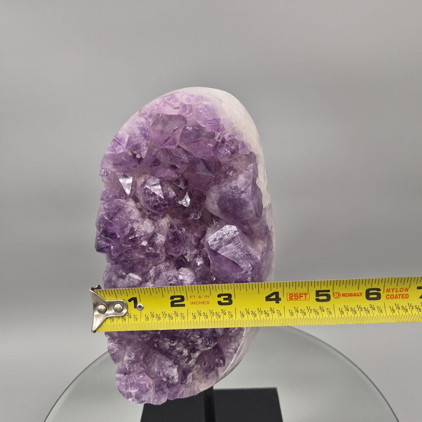 Large Polished Amethyst Cluster on Stand - Brazilian Amethyst Crystal Display - 10.5in Statement Piece - 6.41 lbs Crystal Hoarder