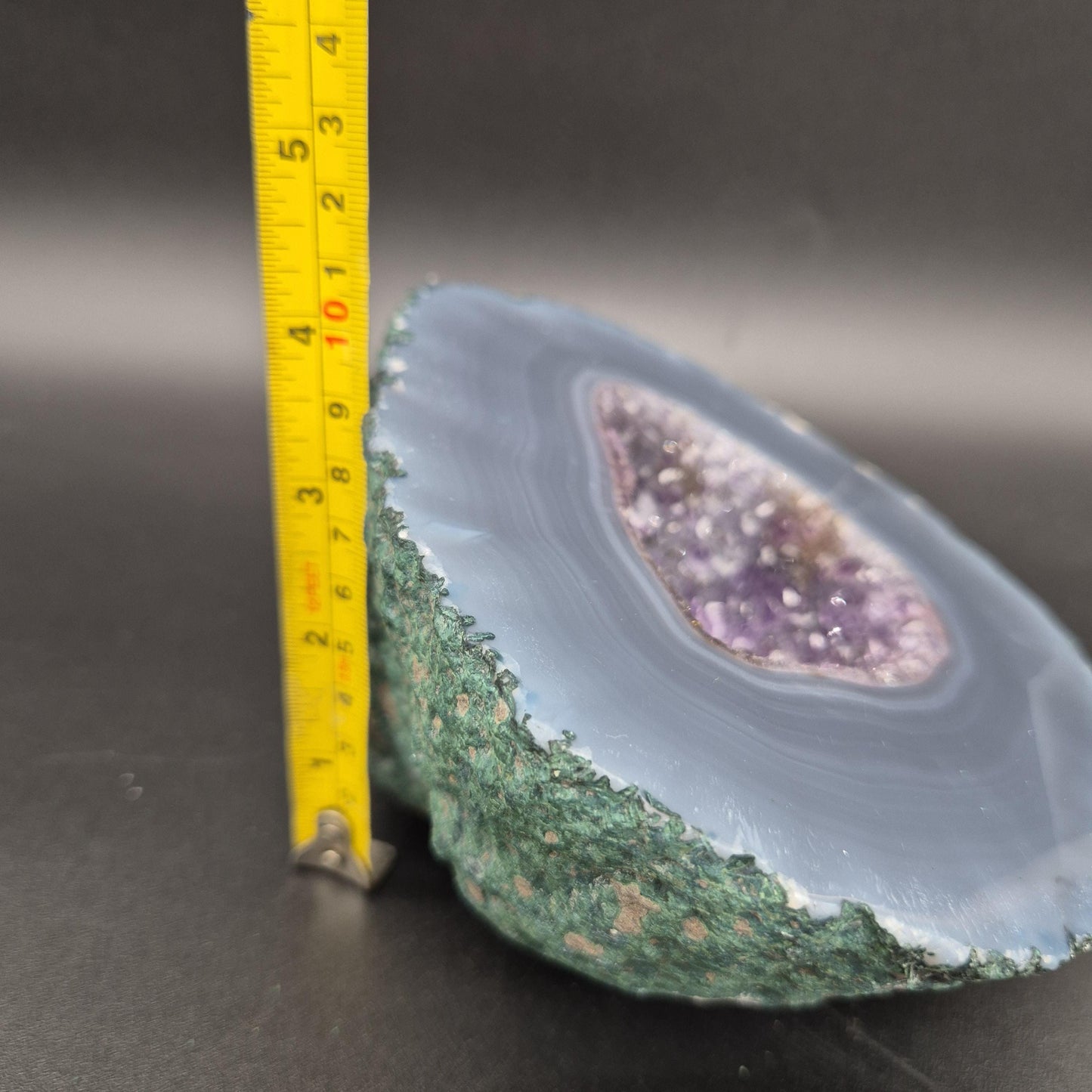 Rare AAA+ Druzy Amethyst with Dark Blue Agate Brazil 4.68 lbs 6.5x5.5x3.5 Collector Crystal Crystal Hoarder