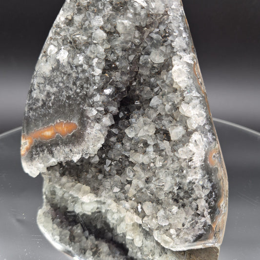 3.69 lb Collector Quality Super Rare Green Amethyst with Bright Orange Stalactite Eye – 6"x5.5"x3.5" – Uruguay Crystal Hoarder