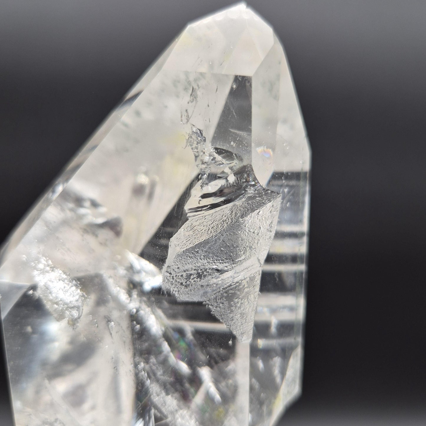 AAA+ Water Clear Lemurian Quartz - Record Keeper - Strawberry - Golden Healer - Rainbows - 2.64 lbs - 9.5 x 3in - Rare One of a Kind Crystal Hoarder
