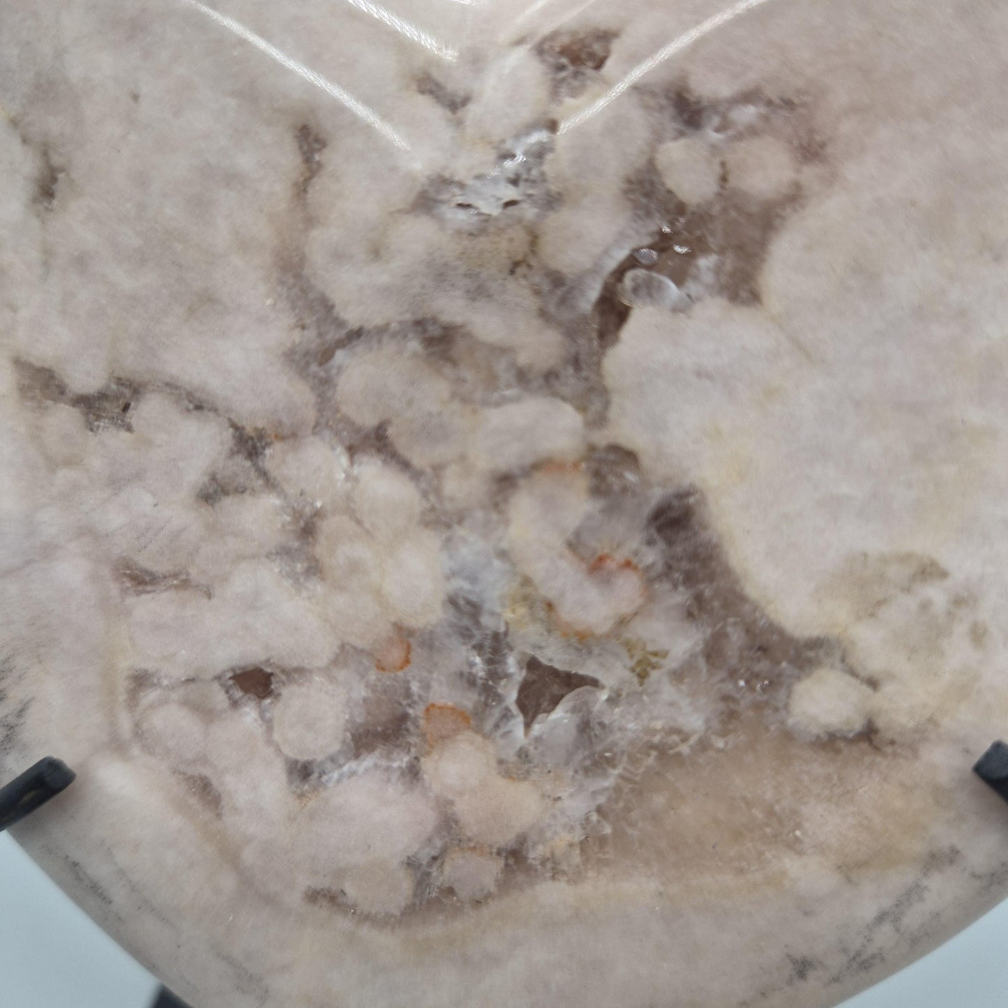 Rare Pink Amethyst Heart with Quartz Center on Stand | Backlit Crystal Display | Brazilian Pink Amethyst | Collector Specimen 1.16 lbs Crystal Hoarder