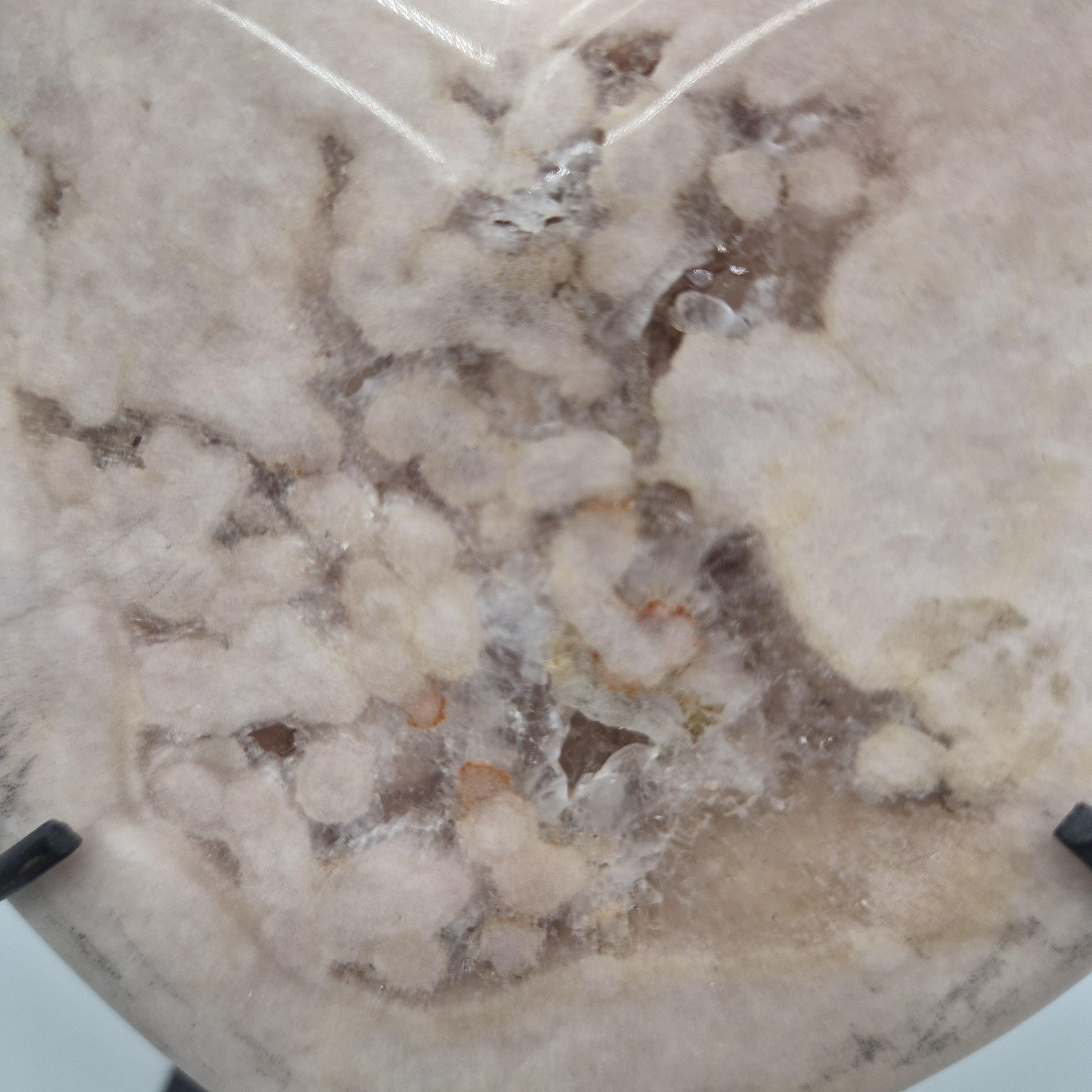 Rare Pink Amethyst Heart with Quartz Center on Stand | Backlit Crystal Display | Brazilian Pink Amethyst | Collector Specimen 1.16 lbs Crystal Hoarder