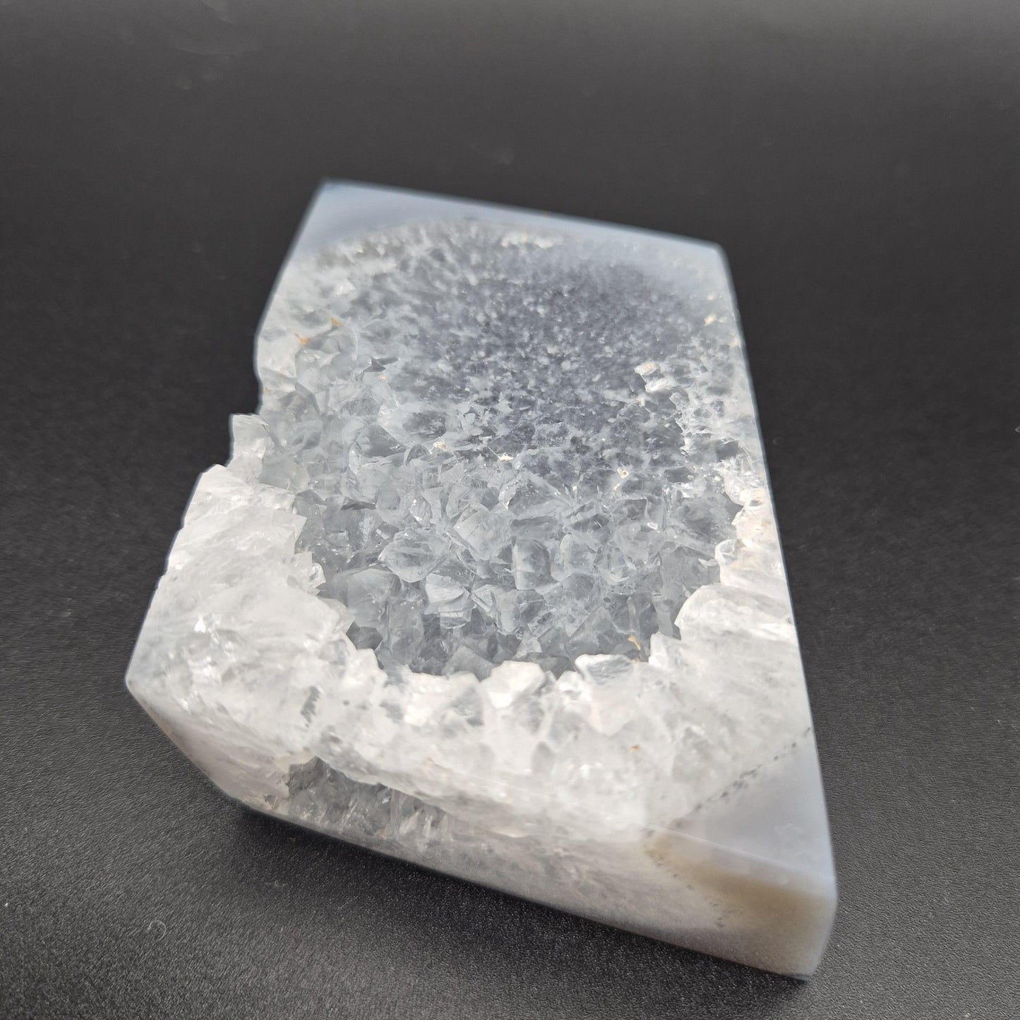 Super Rare Parallelogram Blue Agate Quartz & Pink Amethyst Cube | Brazilian Crystal Display | 1.07 lbs Crystal Hoarder