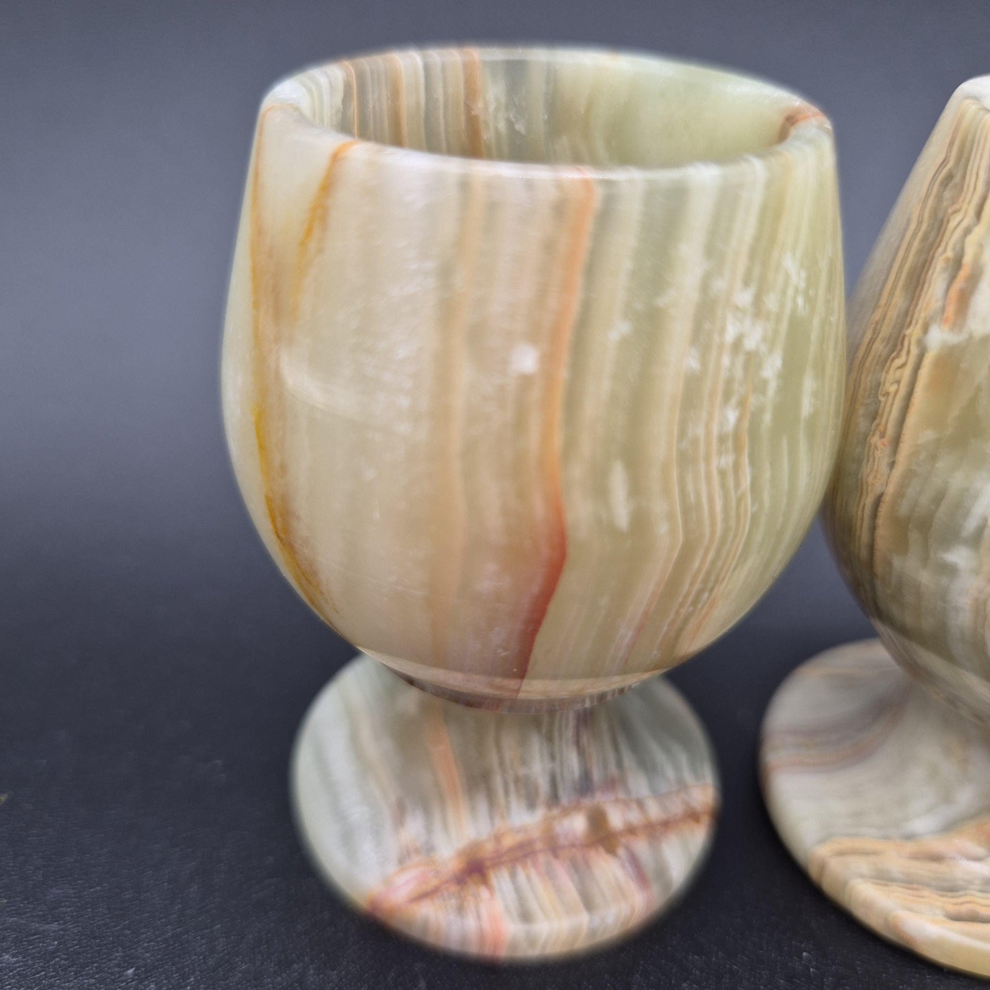 Set of 6 Green Onyx Sherry Glasses | 3 inch tall  | Hand Carved Natural Stone Drinkware Crystal Hoarder