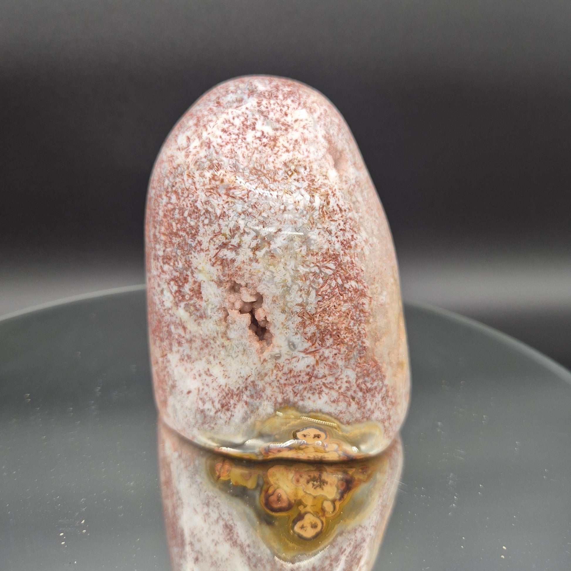 AAA+ Perfect Fully Polished Pink Amethyst Freeform with Rare Bubble Formation - Brazil - 5 x 4in - 3.06 lbs - Collector Display Crystal Hoarder