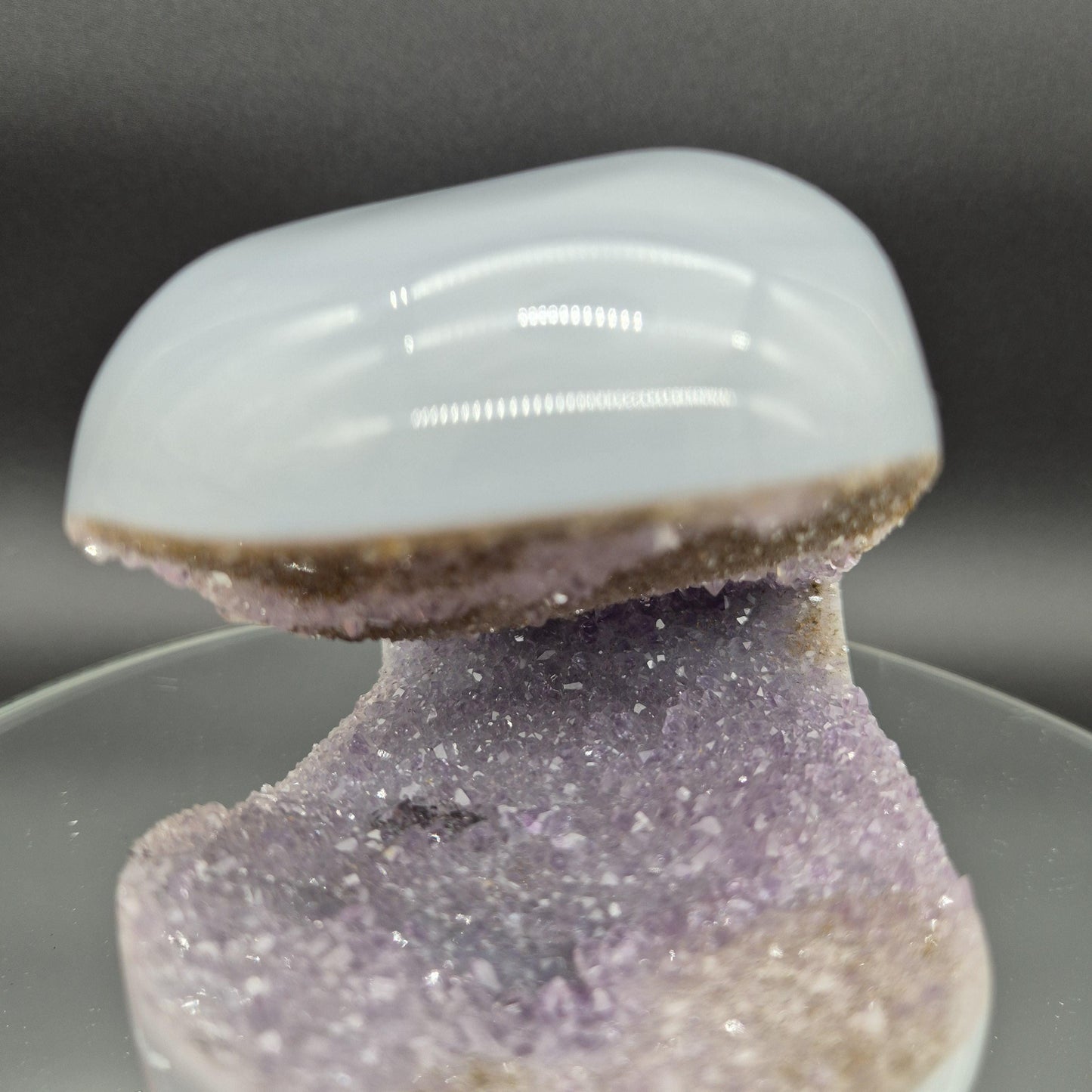Super Rare One of a Kind Galaxy Amethyst with Hematite Baby Blue Agate 6x4x3 5.05 lbs Brazil Crystal Hoarder