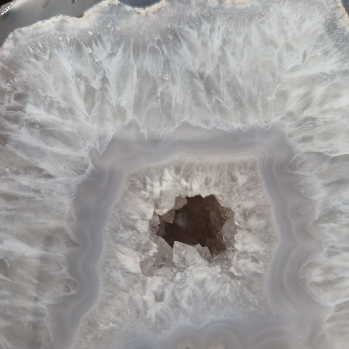5.06 lb Druzy Amethyst with Blue Agate Cut Base – 6"x6"x2.5" – Brazil Crystal Hoarder