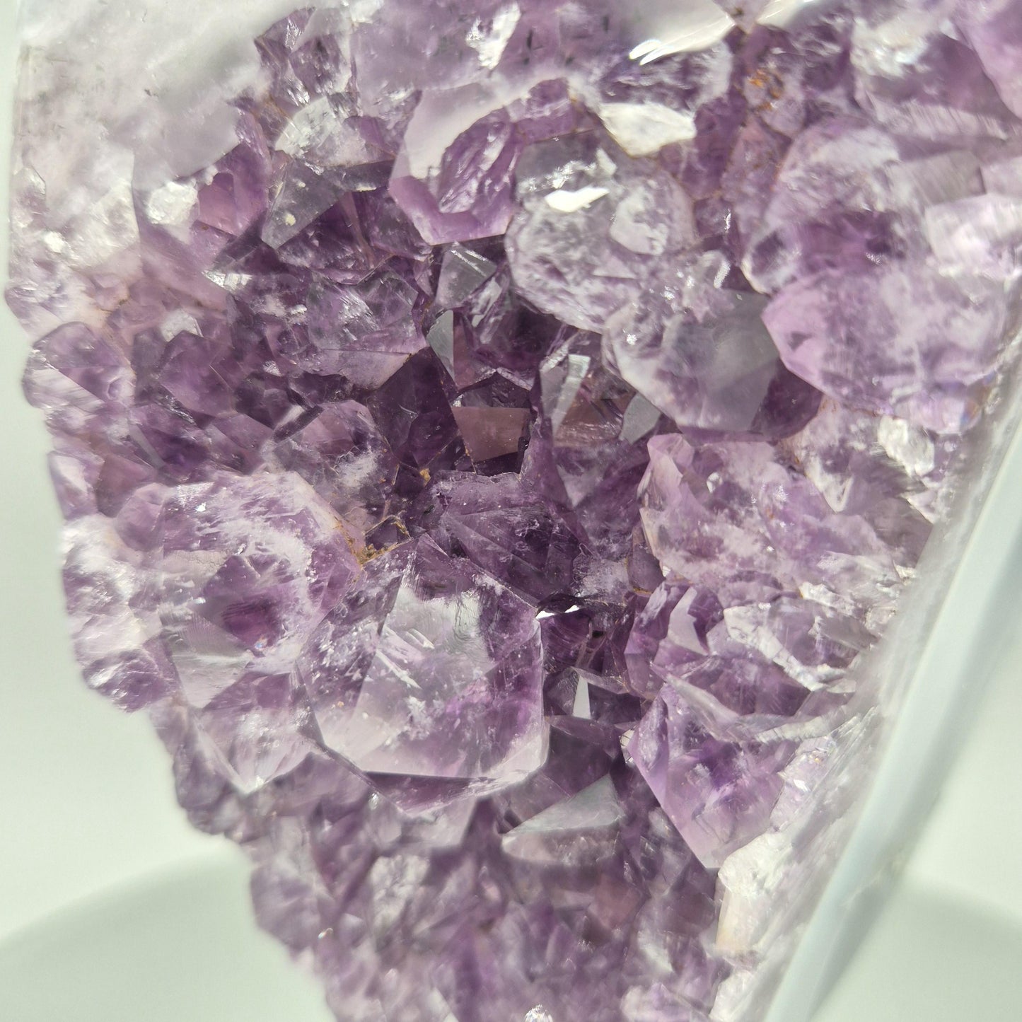 AAA+ Dark Amethyst with Blue Banded Agate - 10 x 5in, 7 lbs - Crystal on Stand, Brazil Crystal Hoarder