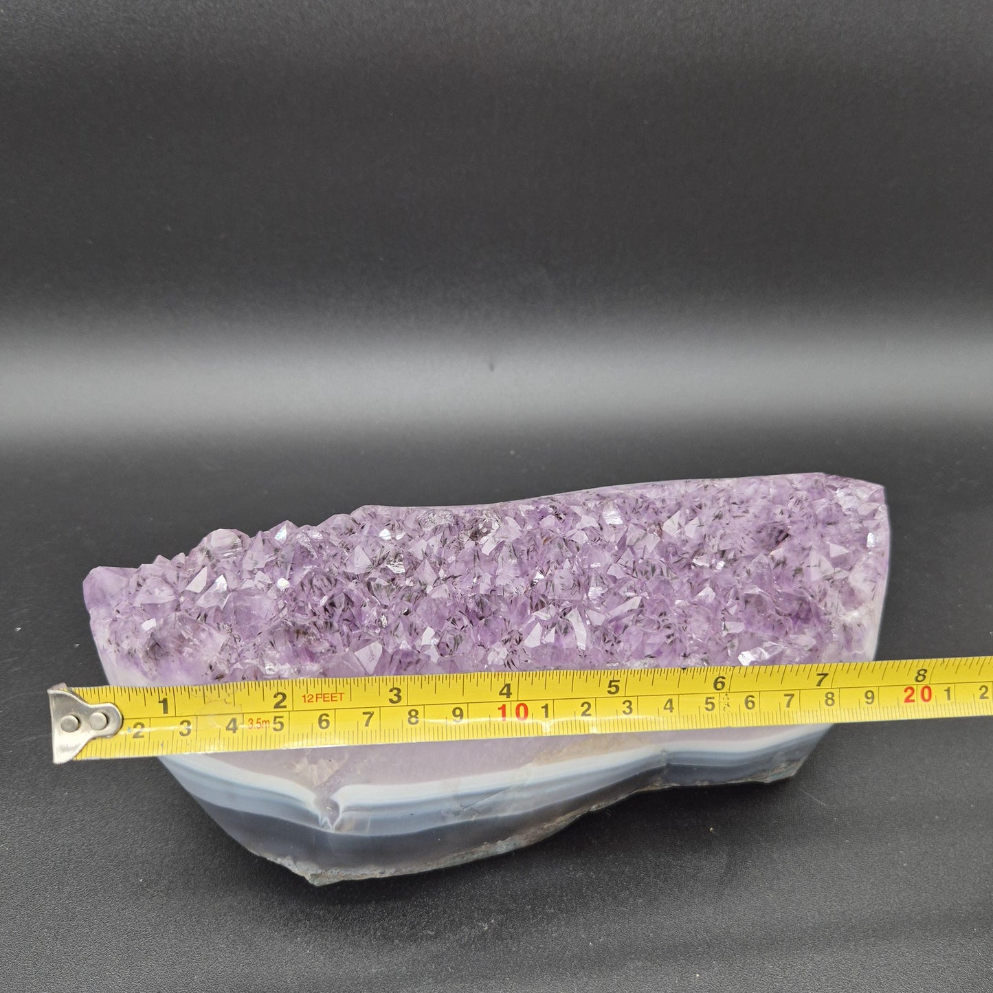 AAA+ Amethyst with Black Hematite Blue Banded Agate Freeform 6.92 lbs 9x4x3.5 Brazil Collector Crystal Crystal Hoarder