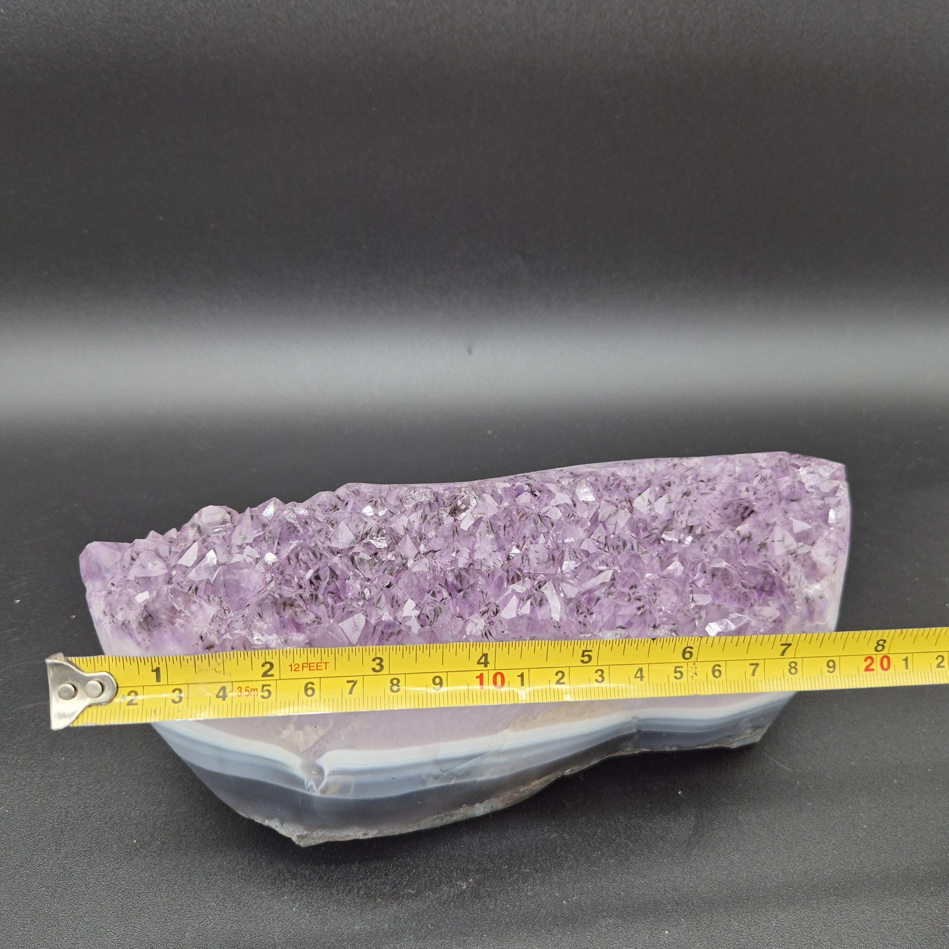 AAA+ Amethyst with Black Hematite Blue Banded Agate Freeform 6.92 lbs 9x4x3.5 Brazil Collector Crystal Crystal Hoarder