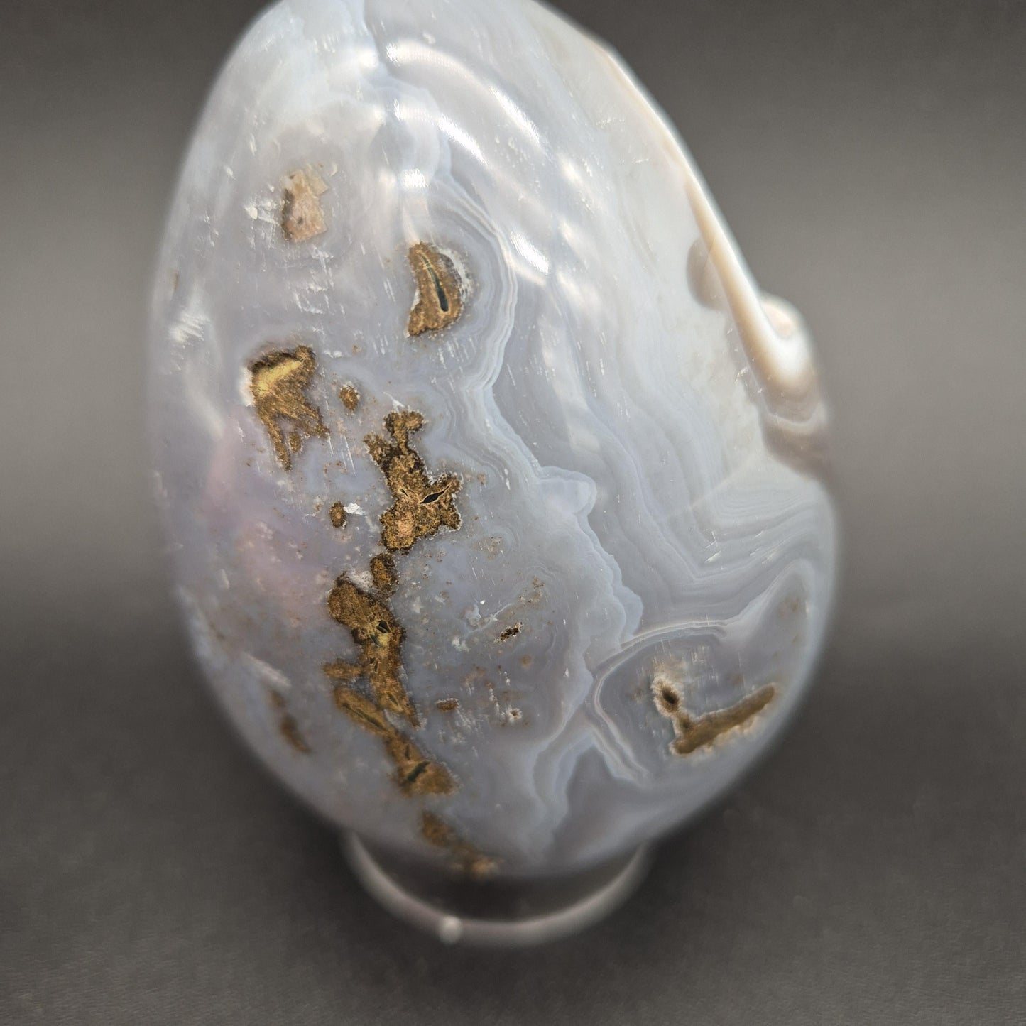 AAA+ Sugar Druzy Agate Egg with Baby Blue Agate | Uruguay Crystal | 1.47 lbs Crystal Hoarder