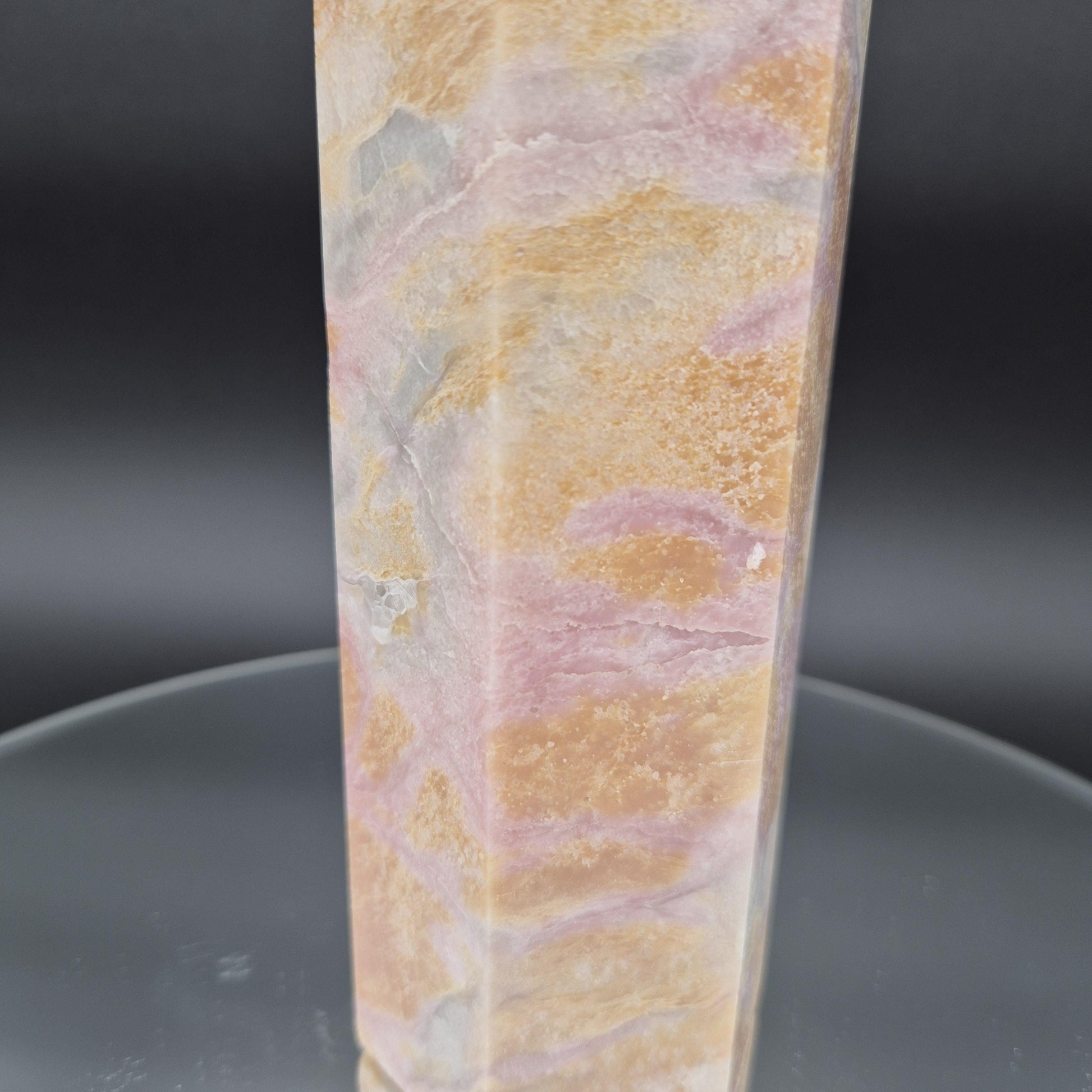 AAA+ Pink Opal Tower - 9 x 2.5in, 3.35 lbs - Rare Pastel Colors, Healing Crystal Decor, Meditation, Energy Grid Crystal Hoarder