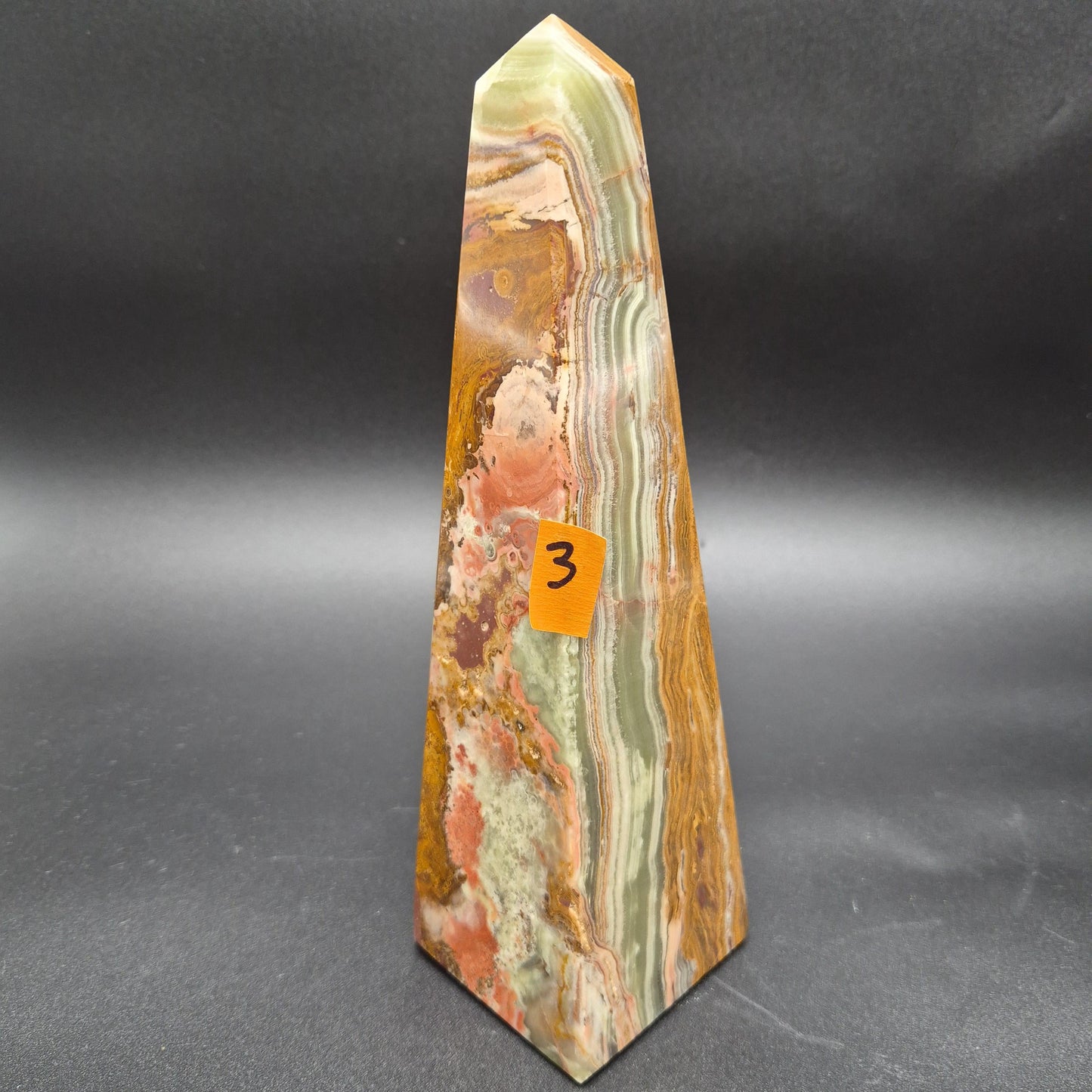 10 inch Polished Green Onyx Tower | Natural Onyx Crystal Point | Green Stone Decor | 4 Available | 4.5lbs Crystal Hoarder