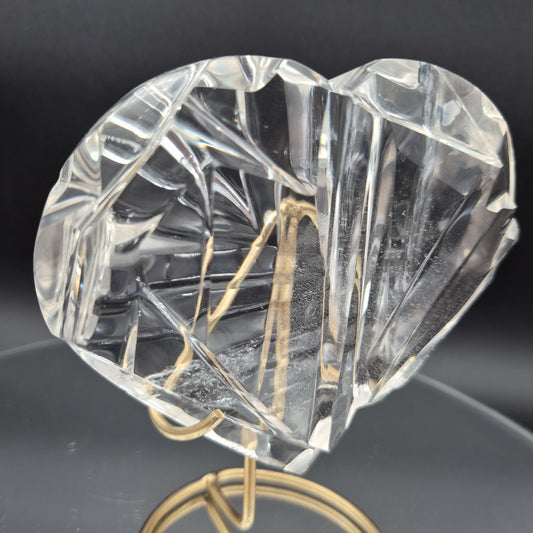 AAA+ Water Clear Quartz Faceted Heart - Hand Carved Brazil - 1.23 lbs - 5.5 x 4.5in - Rare One of a Kind Crystal Crystal Hoarder