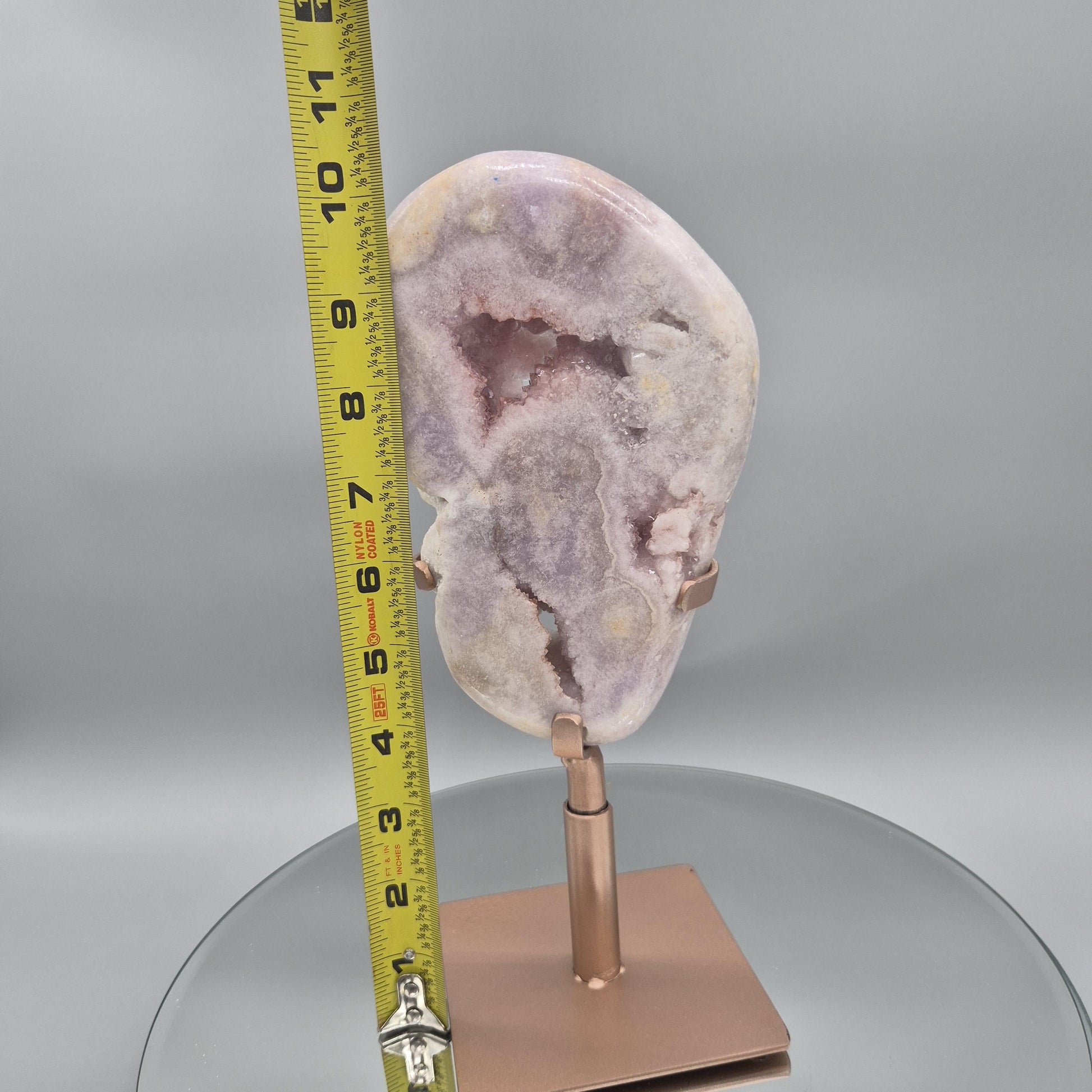 Druzy Pink Amethyst Slab - Brazilian Pink Amethyst Crystal Display - Natural Sparkling Crystal - 10.5 x 5in - 2.47 lbs Crystal Hoarder