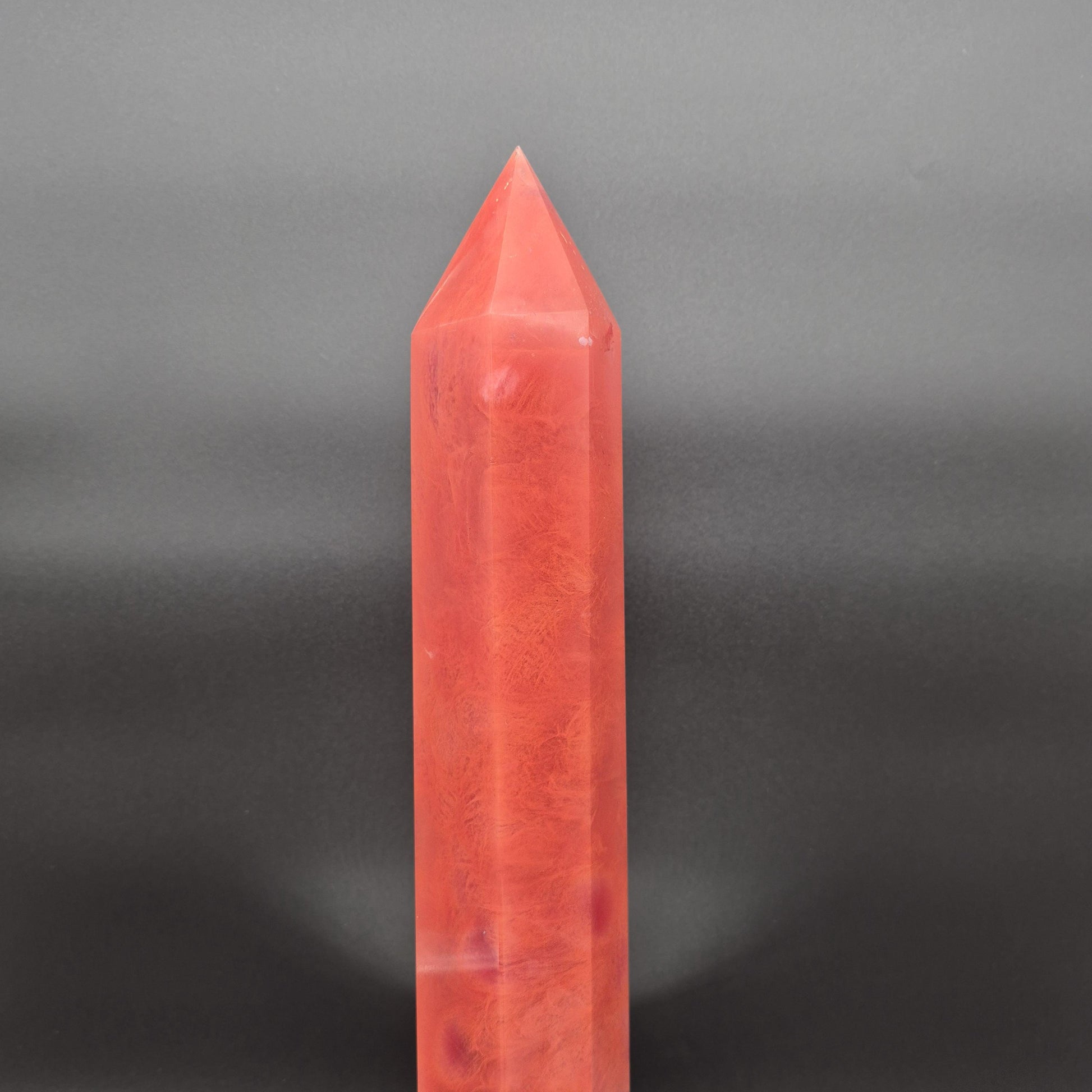 Huge Red Quartz Tower - Man Made Smelted Quartz - 6.11 lbs - 17.5in x 3in - Polished Crystal Point Statement Piece Crystal Hoarder