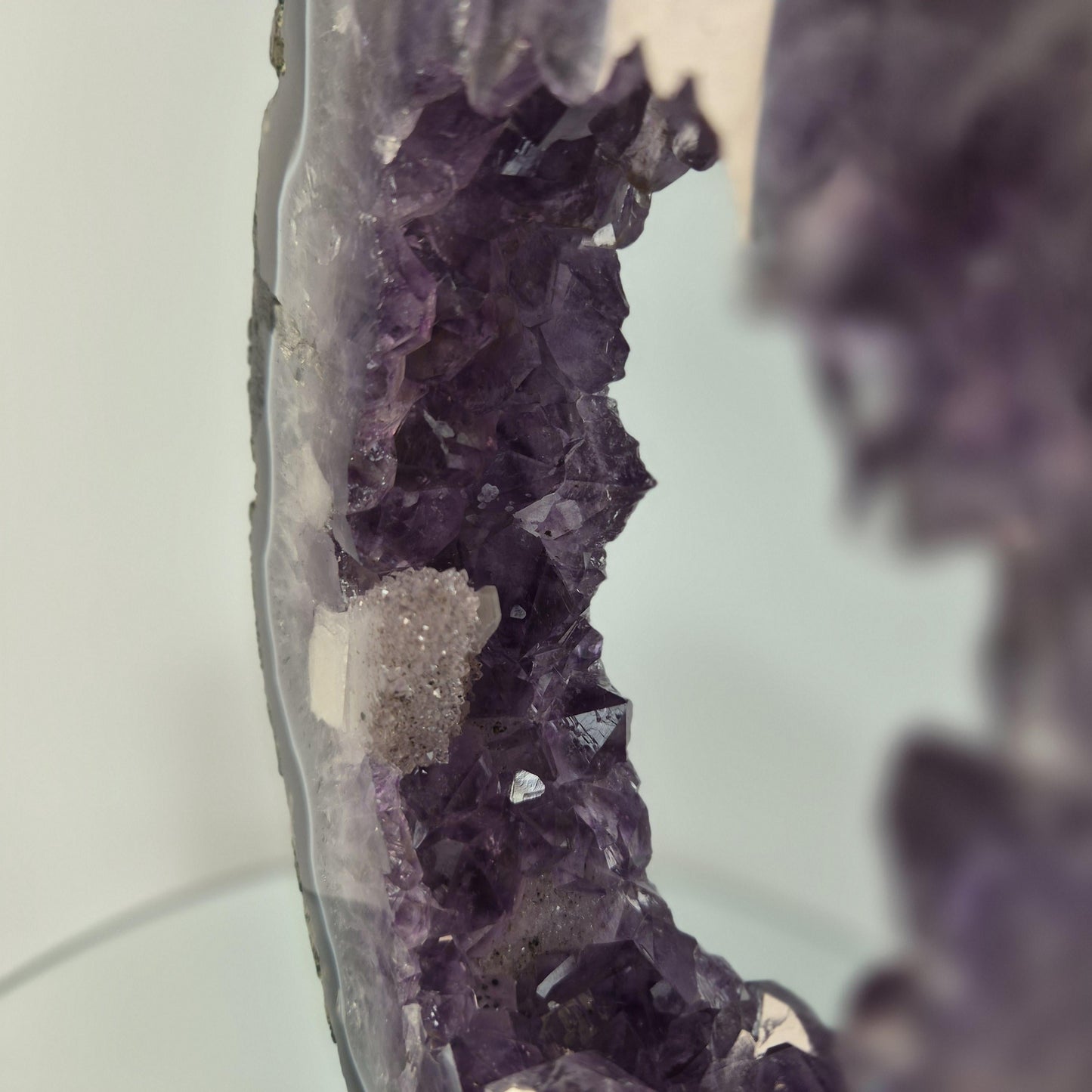 Amethyst Portal | Blue Banded Agate, Druzy Sugar Calcite Crystal Specimen Crystal Hoarder