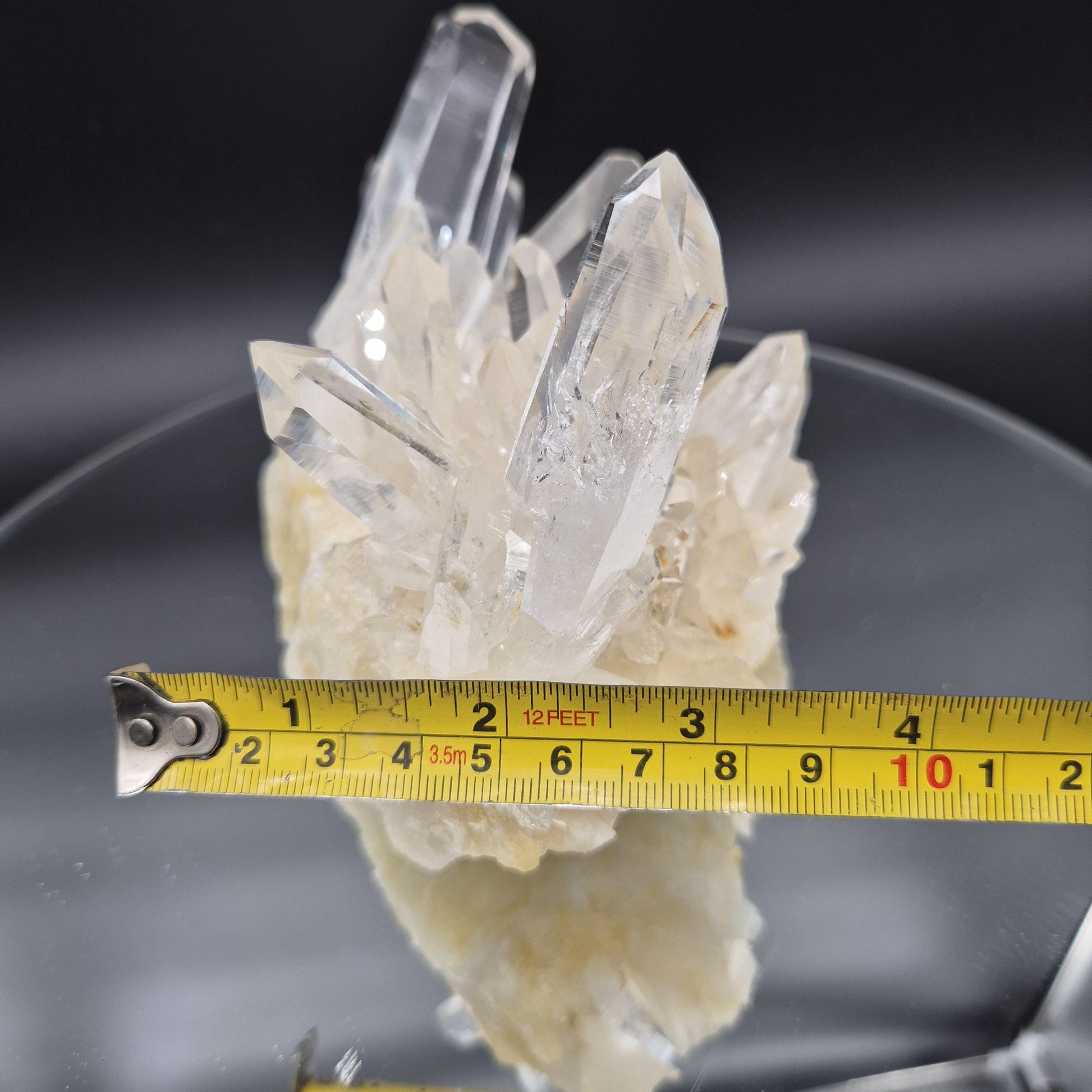 Museum Grade AAA+ Golden Healer Water Clear Lemurian Quartz Cluster 7x4x4 2.91 lbs Colombia Crystal Hoarder