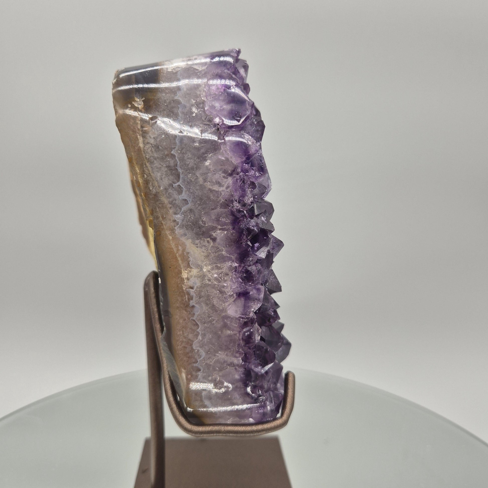 AAA+ Dark Amethyst & Blue Agate Freeform on Stand | Collector Grade Uruguayan Amethyst | Deep Purple Crystal Specimen | Luxury Crystal Decor Crystal Hoarder