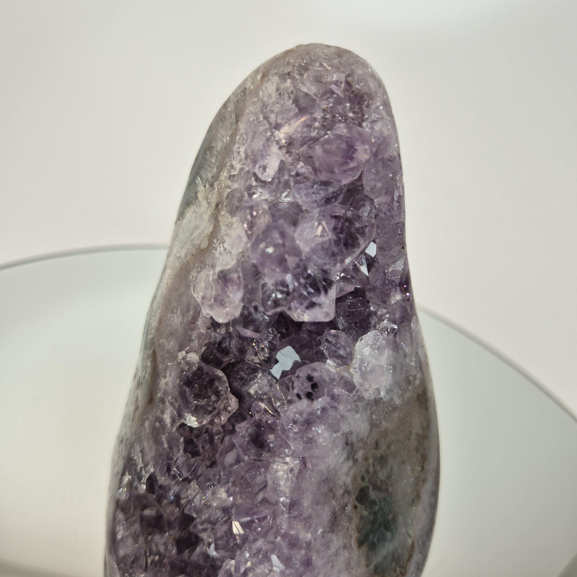 AAA+ Uruguay Amethyst Cut Base with Stalactite Eye (Amethyst Flower) - Backlit Both Sides & Bottom, Collector Display Specimen Crystal Hoarder