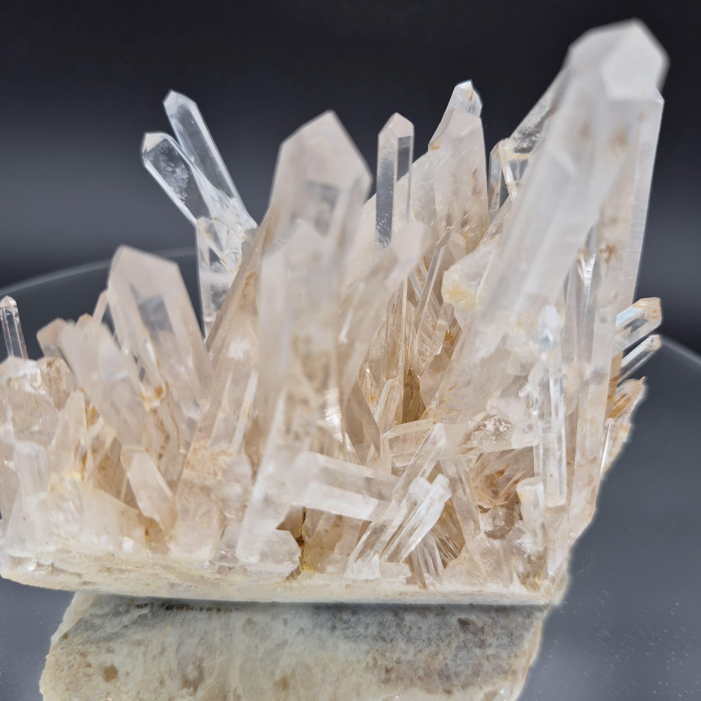 AAA+ Blue Smoke Golden Healer Starburst Lemurian Needle Cluster - Colombia 1.7 lbs, 5 x 4in Crystal Hoarder