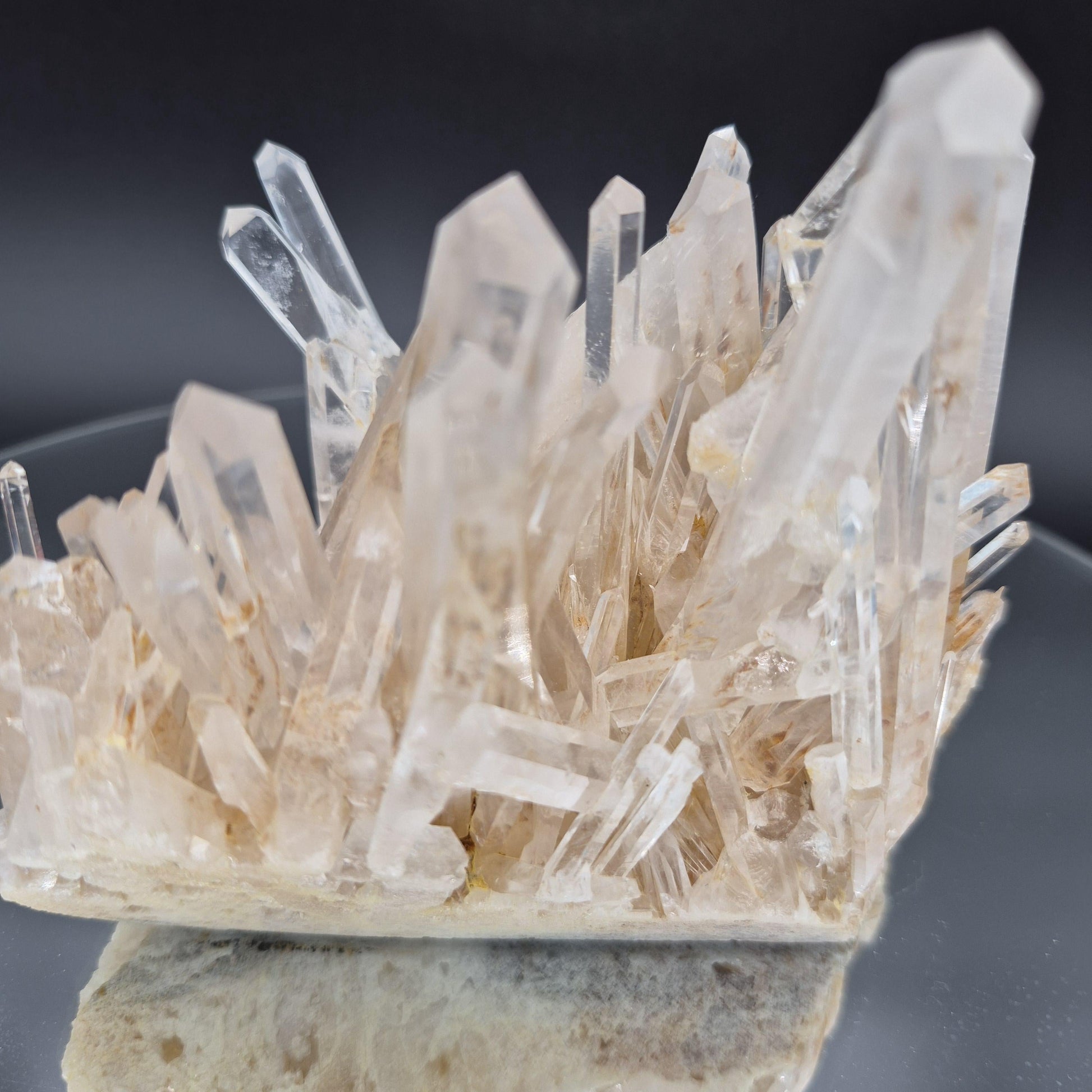 AAA+ Blue Smoke Golden Healer Starburst Lemurian Needle Cluster - Colombia 1.7 lbs, 5 x 4in Crystal Hoarder