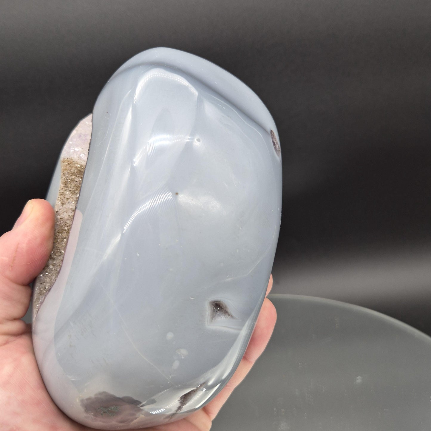 Super Rare One of a Kind Galaxy Amethyst with Hematite Baby Blue Agate 6x4x3 5.05 lbs Brazil Crystal Hoarder