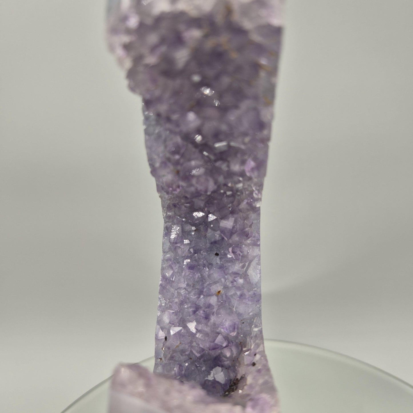 Rare Druzy Amethyst with Blue Banded Agate – Moon Shape – Brazil Crystal Hoarder