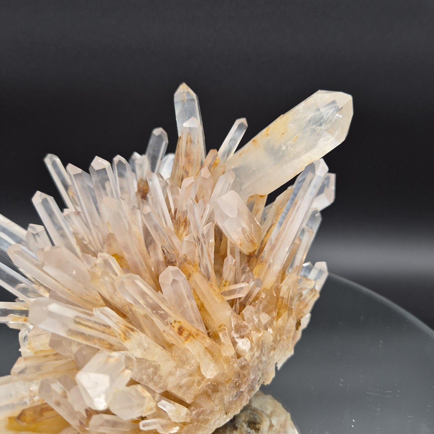 Museum Quality Golden Healer Blue Smoke Starburst Dow Lemurian Quartz Cluster 7x5.5x5 3.64 lbs Colombia Crystal Hoarder
