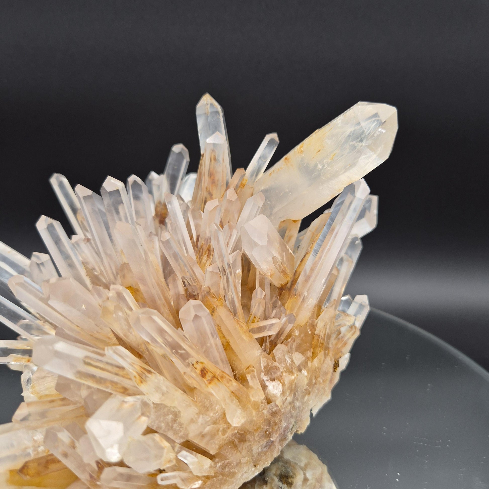 Museum Quality Golden Healer Blue Smoke Starburst Dow Lemurian Quartz Cluster 7x5.5x5 3.64 lbs Colombia Crystal Hoarder