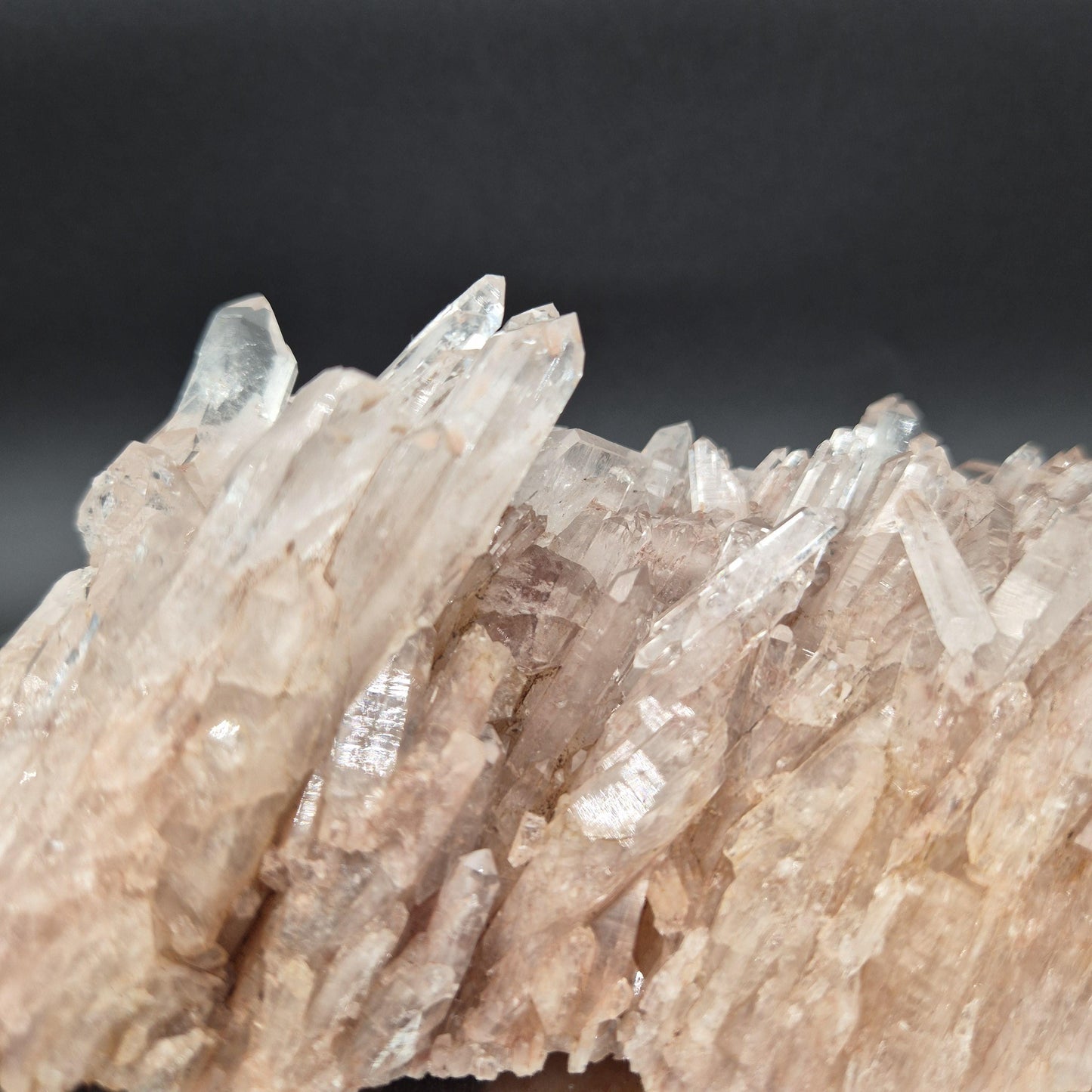 AAA+ Rare Pink Lemurian Quartz Cluster Water Clear Points Colombia 8x3.5x2.5 1.96 lbs Crystal Hoarder