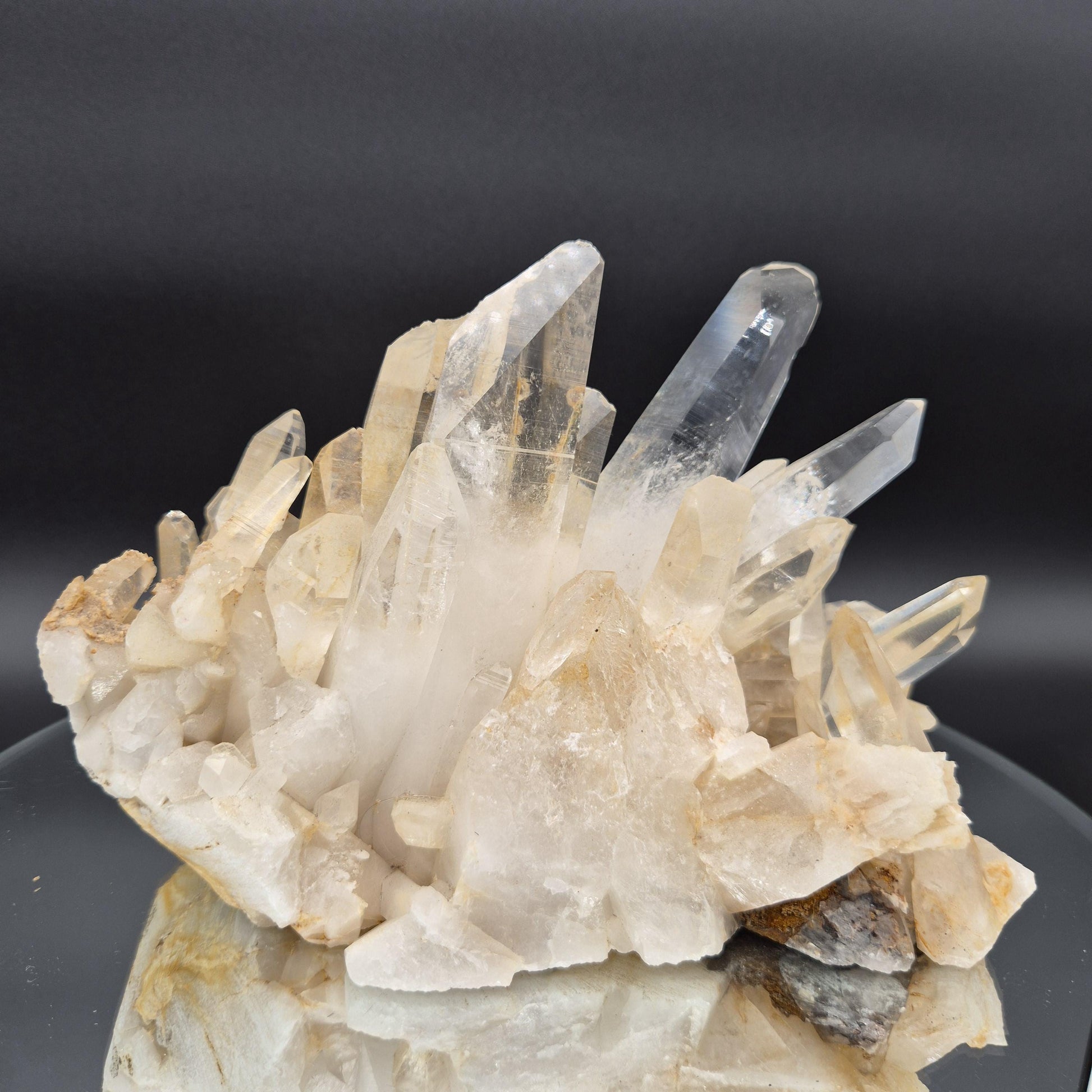 Huge Golden Healer Clear Lemurian Quartz Cluster with Rare Calcite Balls - 5 lb, 8 x 5in Crystal Hoarder