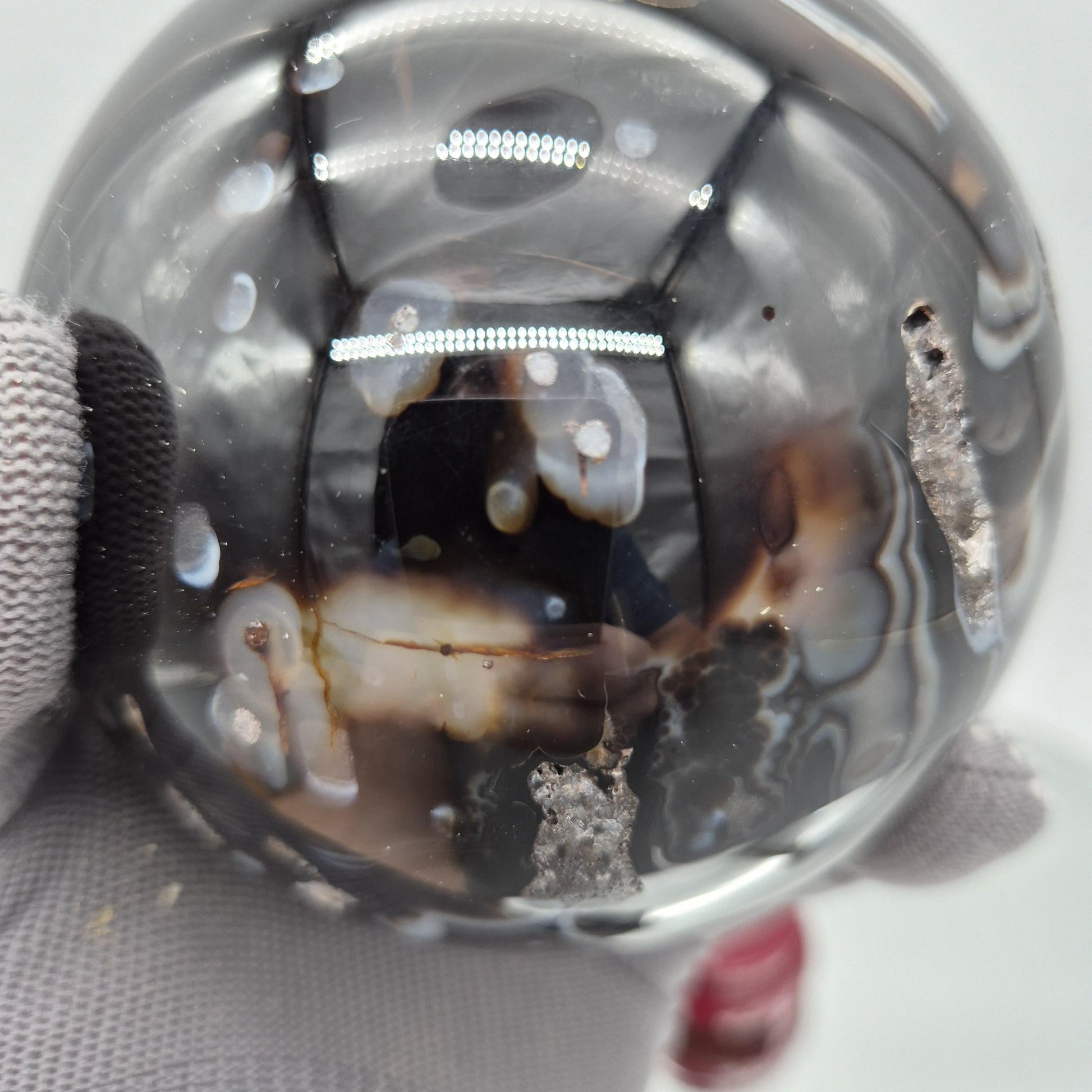 Super High Quality Black Agate Sphere – Polished Collector Crystal Sphere Crystal Hoarder