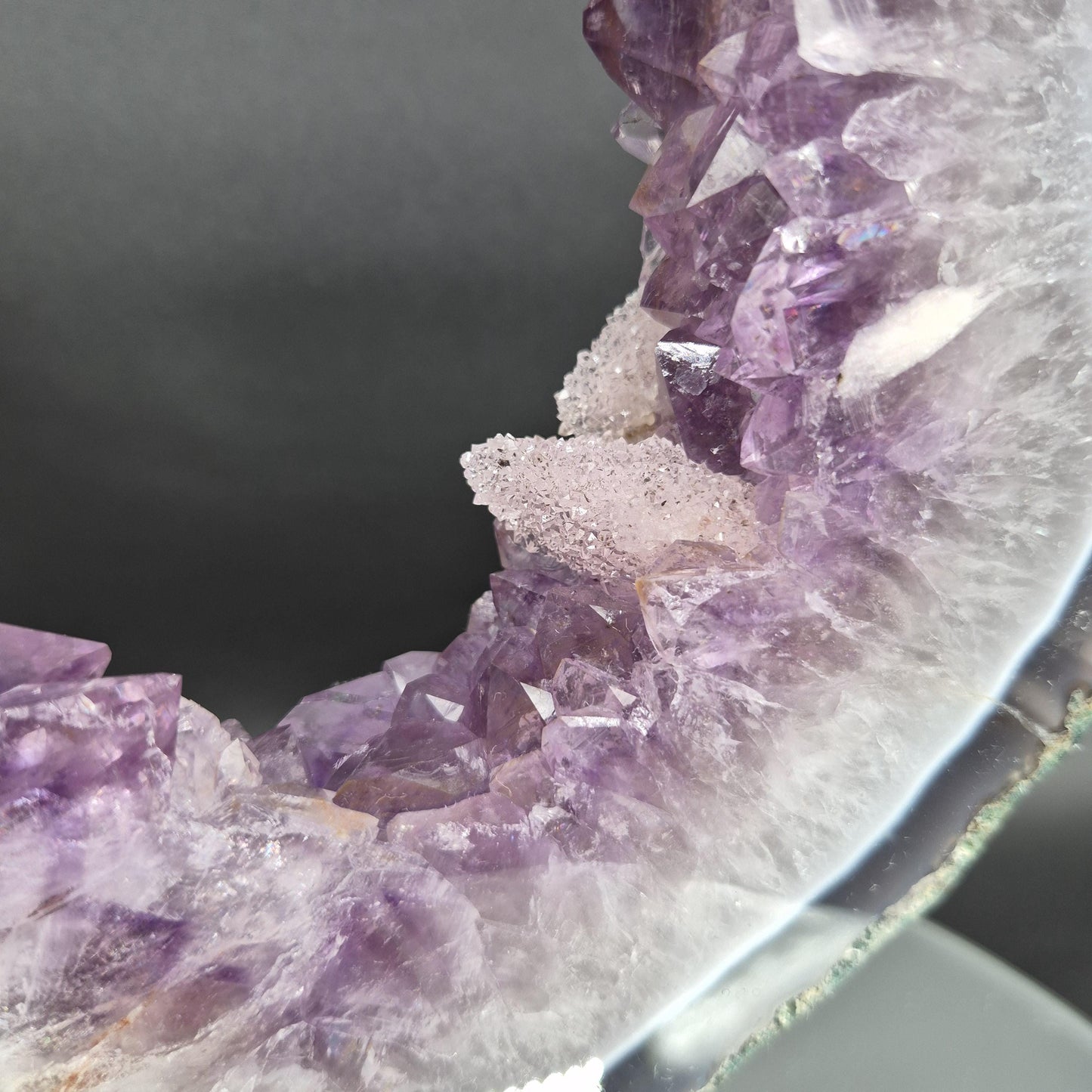 Super Rare AAA+ Amethyst Portal with UV Reactive Calcite Quartz Blue Agate Brazil 5.07 lbs 9.5x7.5x1.5 Collector Crystal Crystal Hoarder