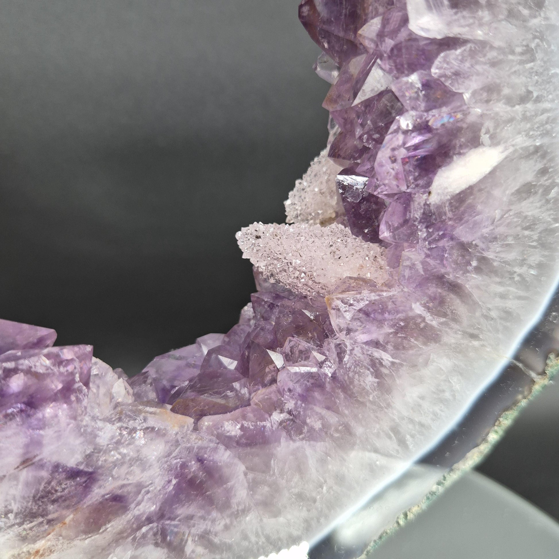 Super Rare AAA+ Amethyst Portal with UV Reactive Calcite Quartz Blue Agate Brazil 5.07 lbs 9.5x7.5x1.5 Collector Crystal Crystal Hoarder