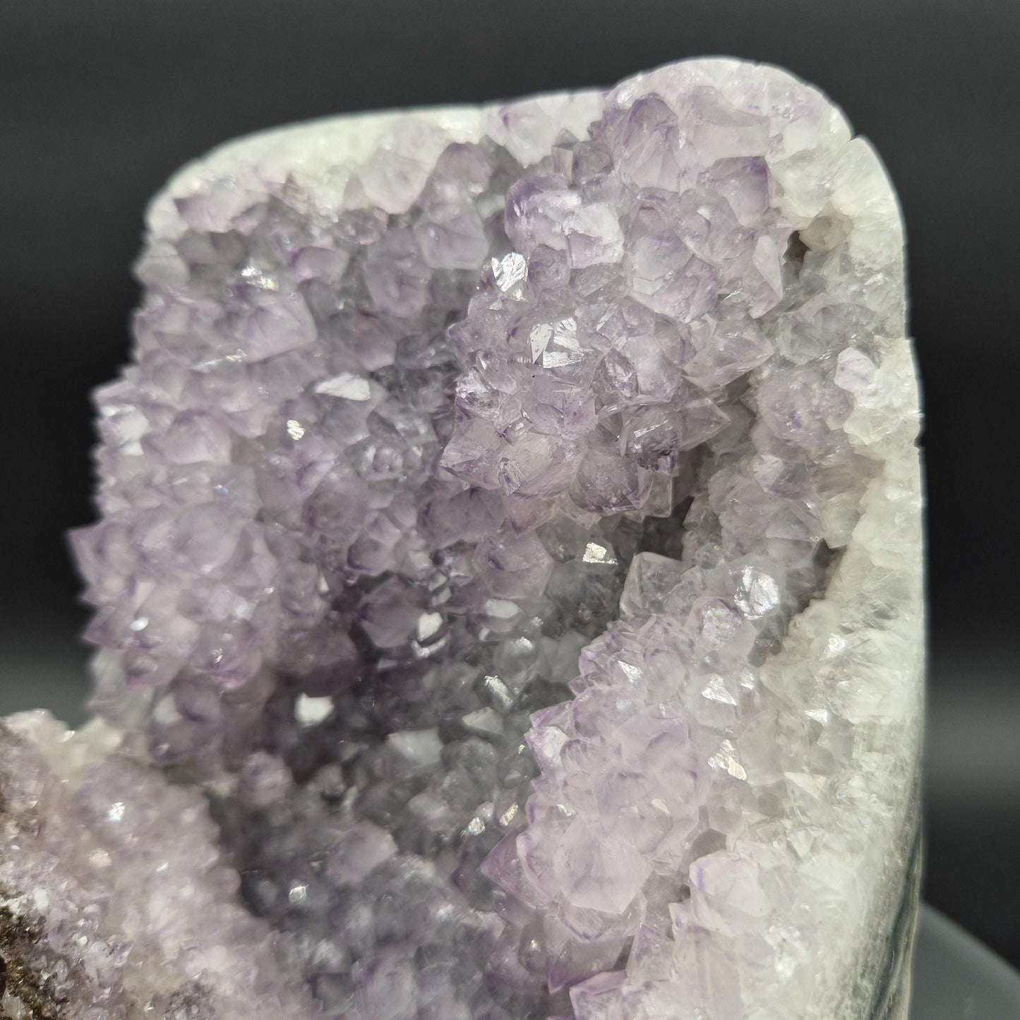 Amethyst with Calcite and Sugar Hematite Brazil Crystal Cluster 9.32 lb 6.5x6.5x6.5 Mineral Specimen Display Crystal Hoarder