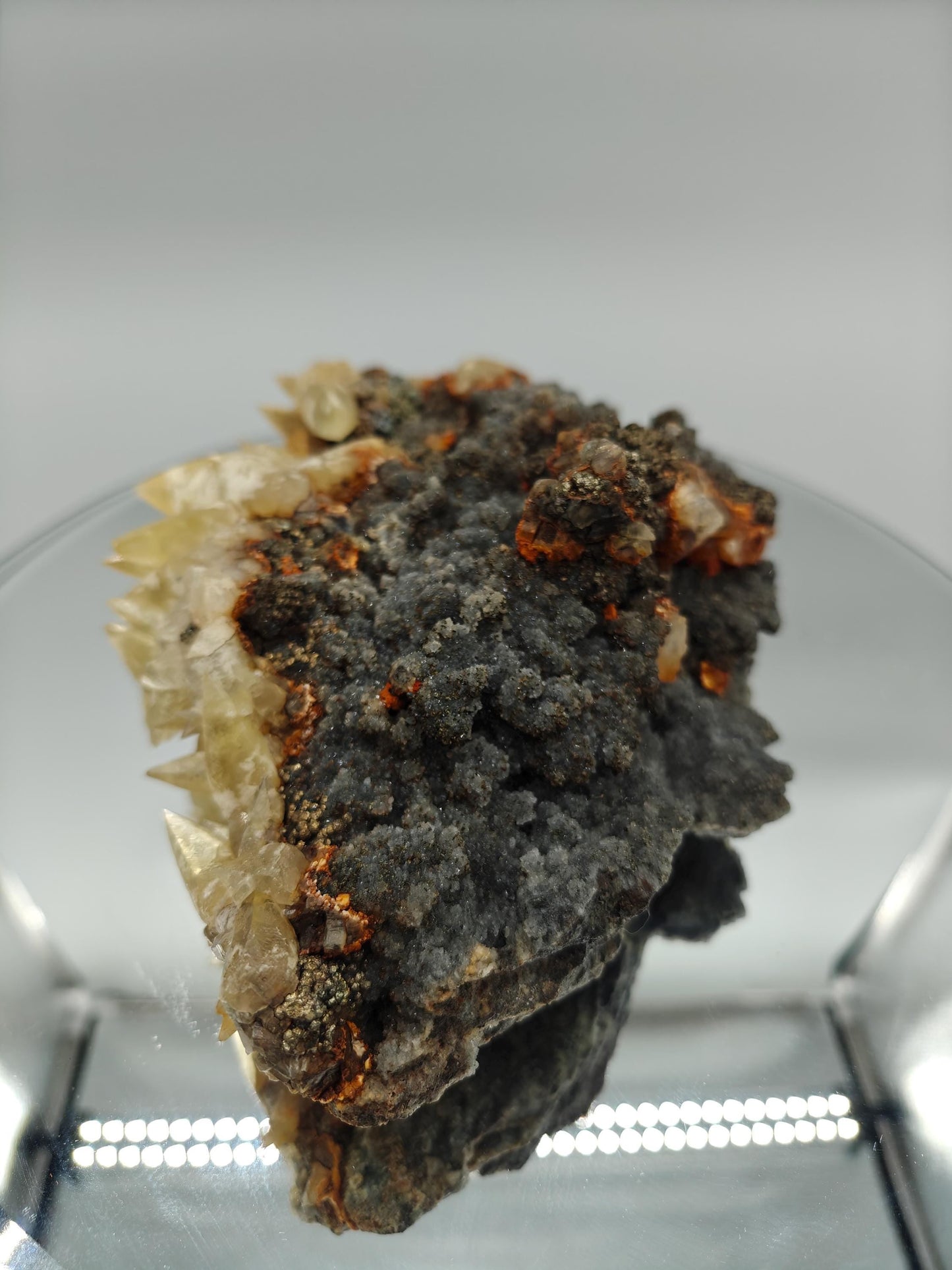 Huge Dogtooth Calcite with Chalcopyrite on Sparkling Quartz | Casteel Mine Missouri Crystal Hoarder