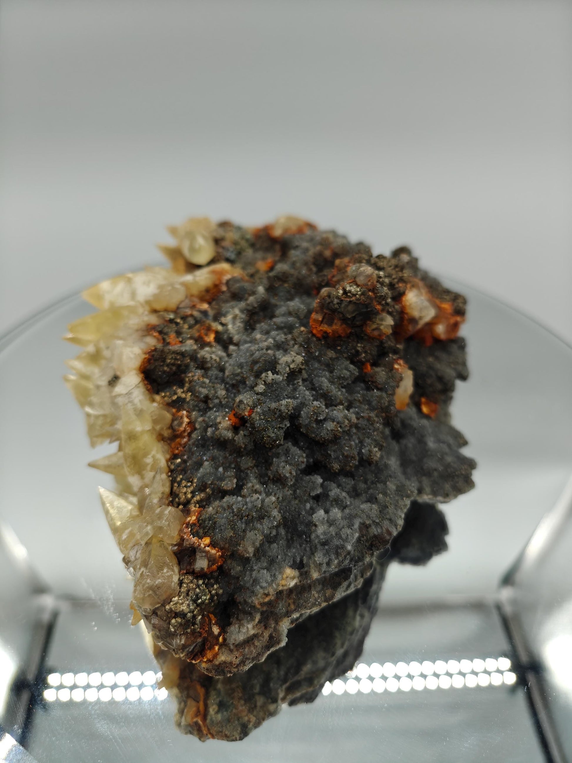 Huge Dogtooth Calcite with Chalcopyrite on Sparkling Quartz | Casteel Mine Missouri Crystal Hoarder